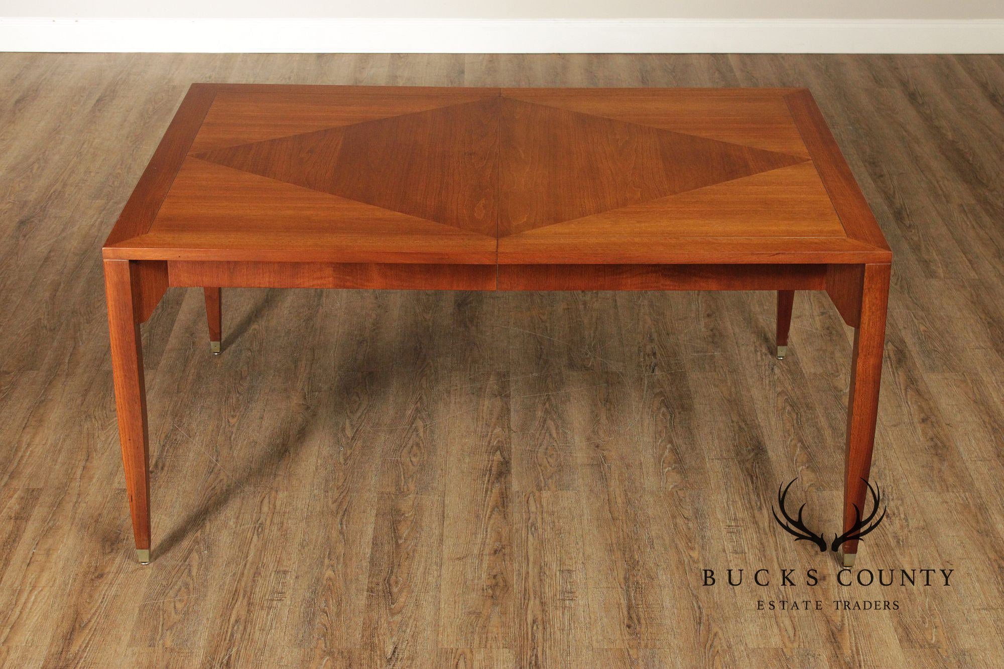 Baker Furniture Mid-Century Modern Style Walnut Extension Dining Table