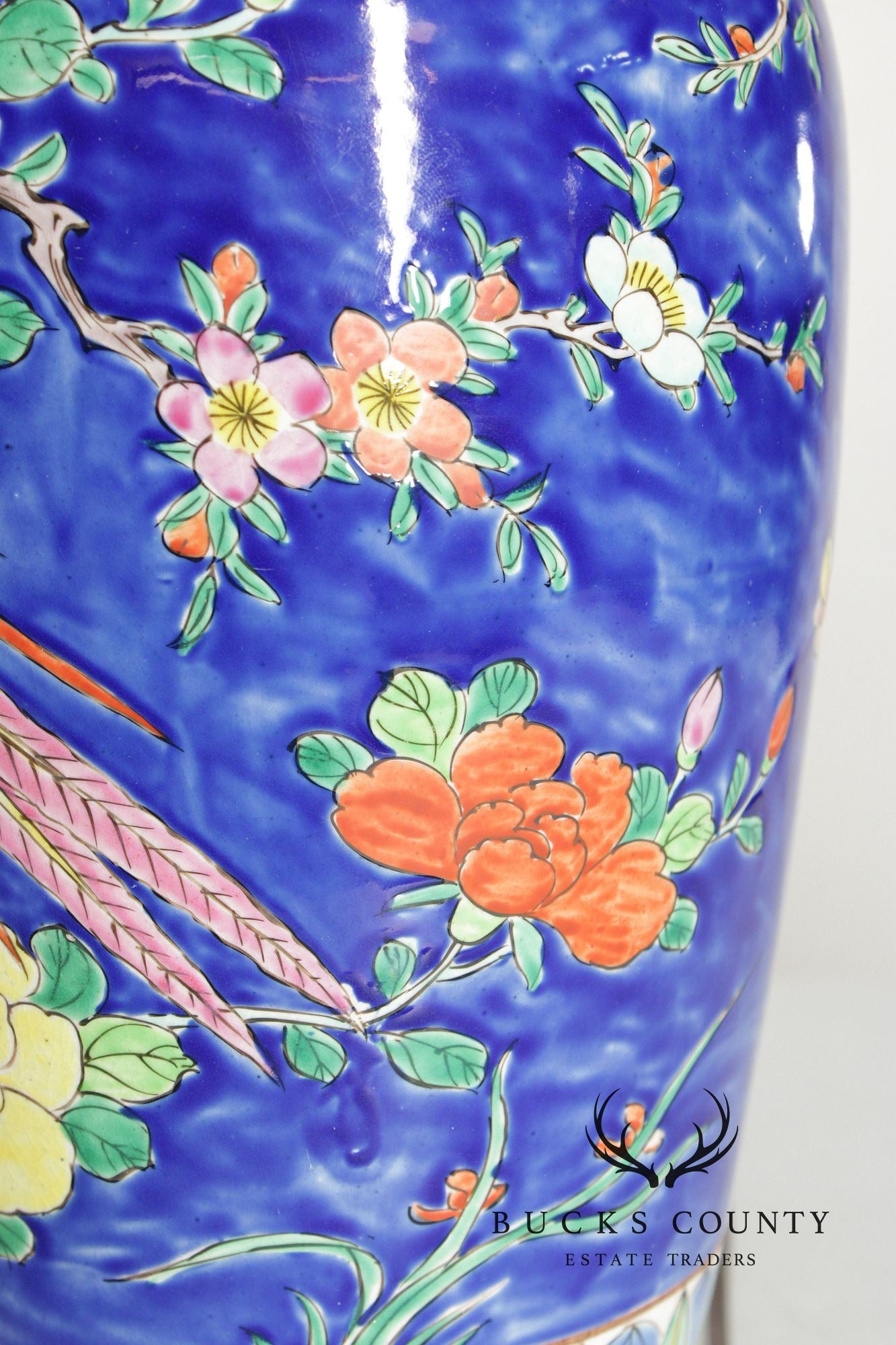 Asian Style Vintage Glazed Porcelain Table Lamp