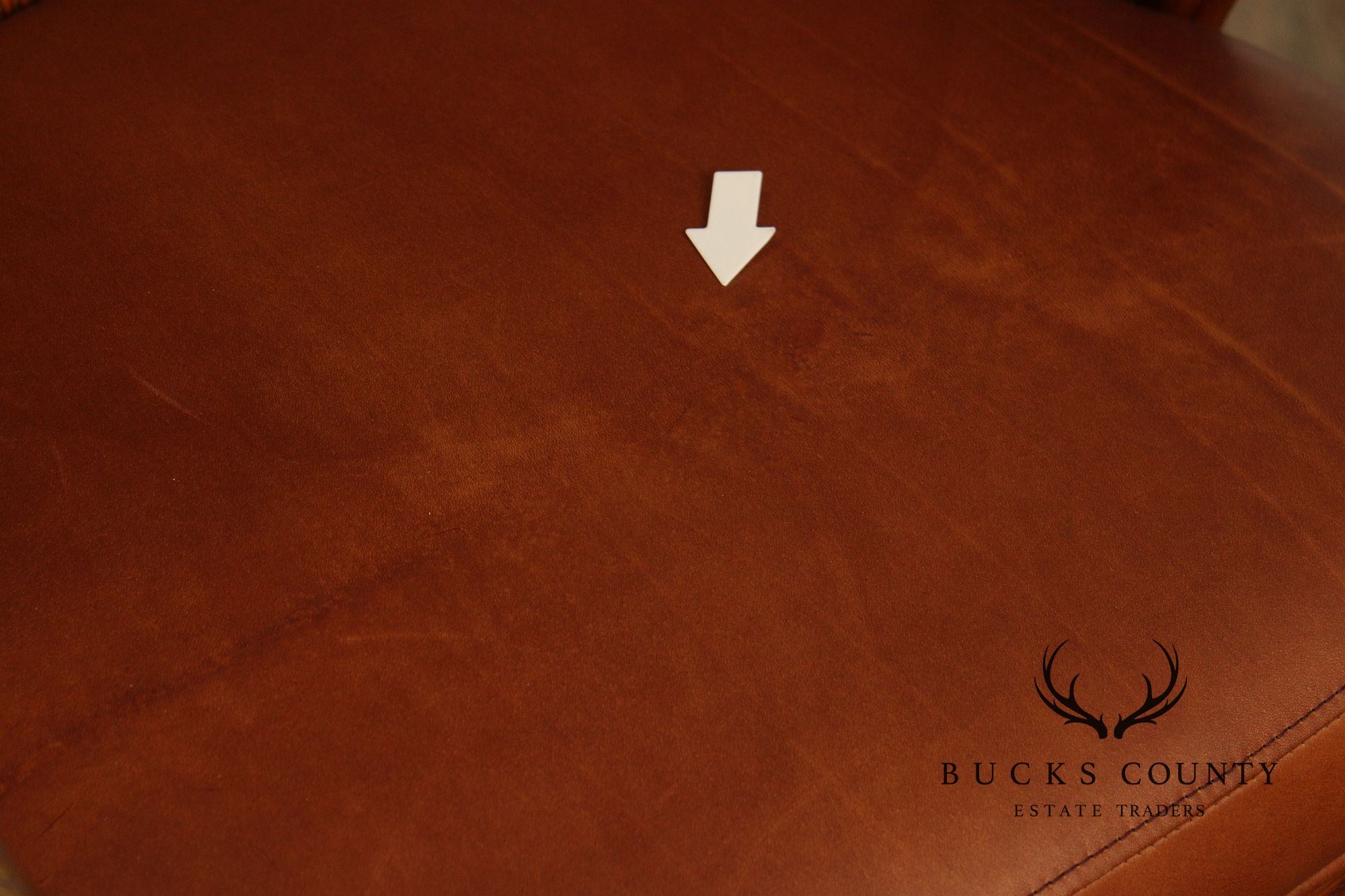 Pair Of Ethan Allen Leather And Rattan Bar Stools