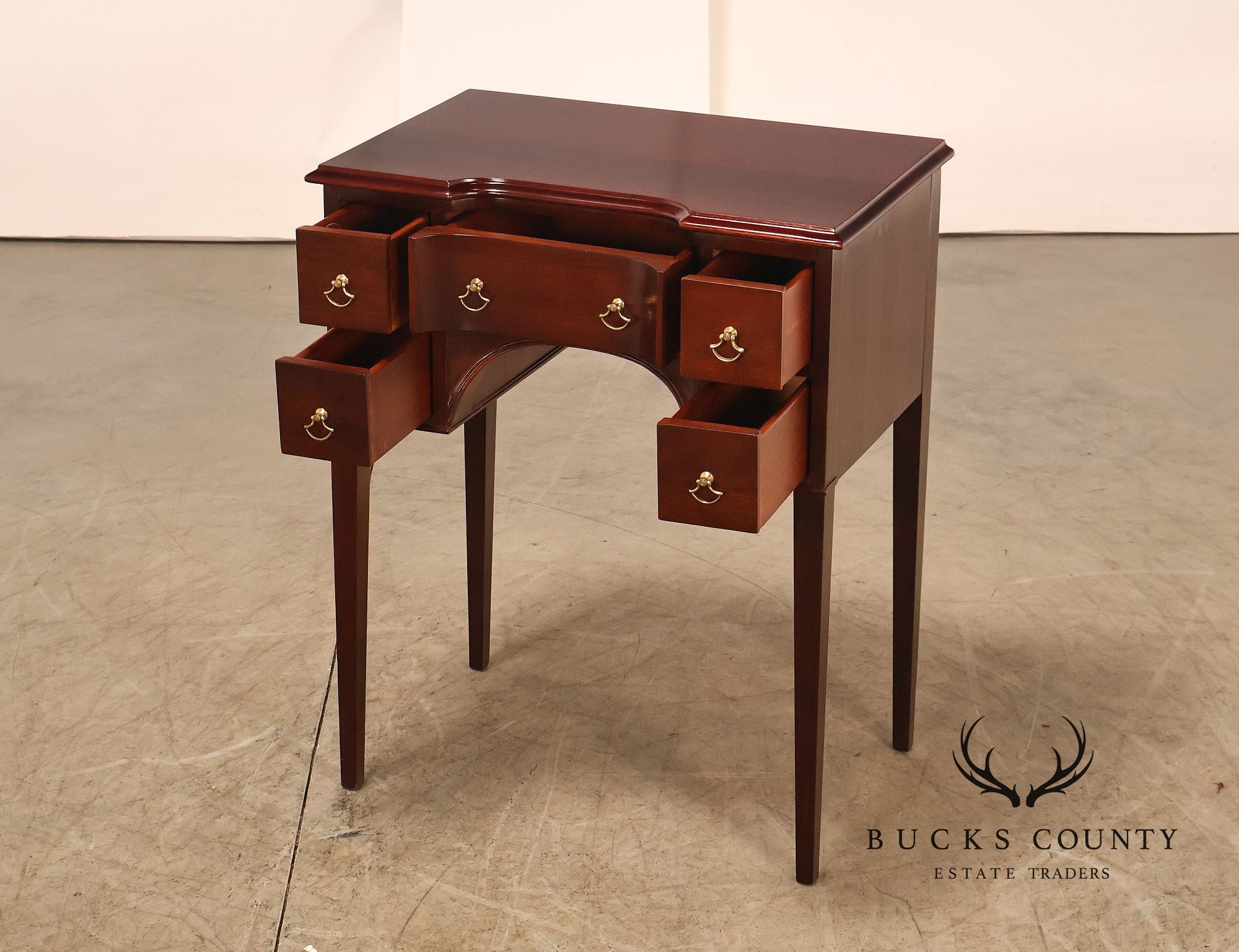 Wellington Hall Mahogany Federal Style Kneehole Console