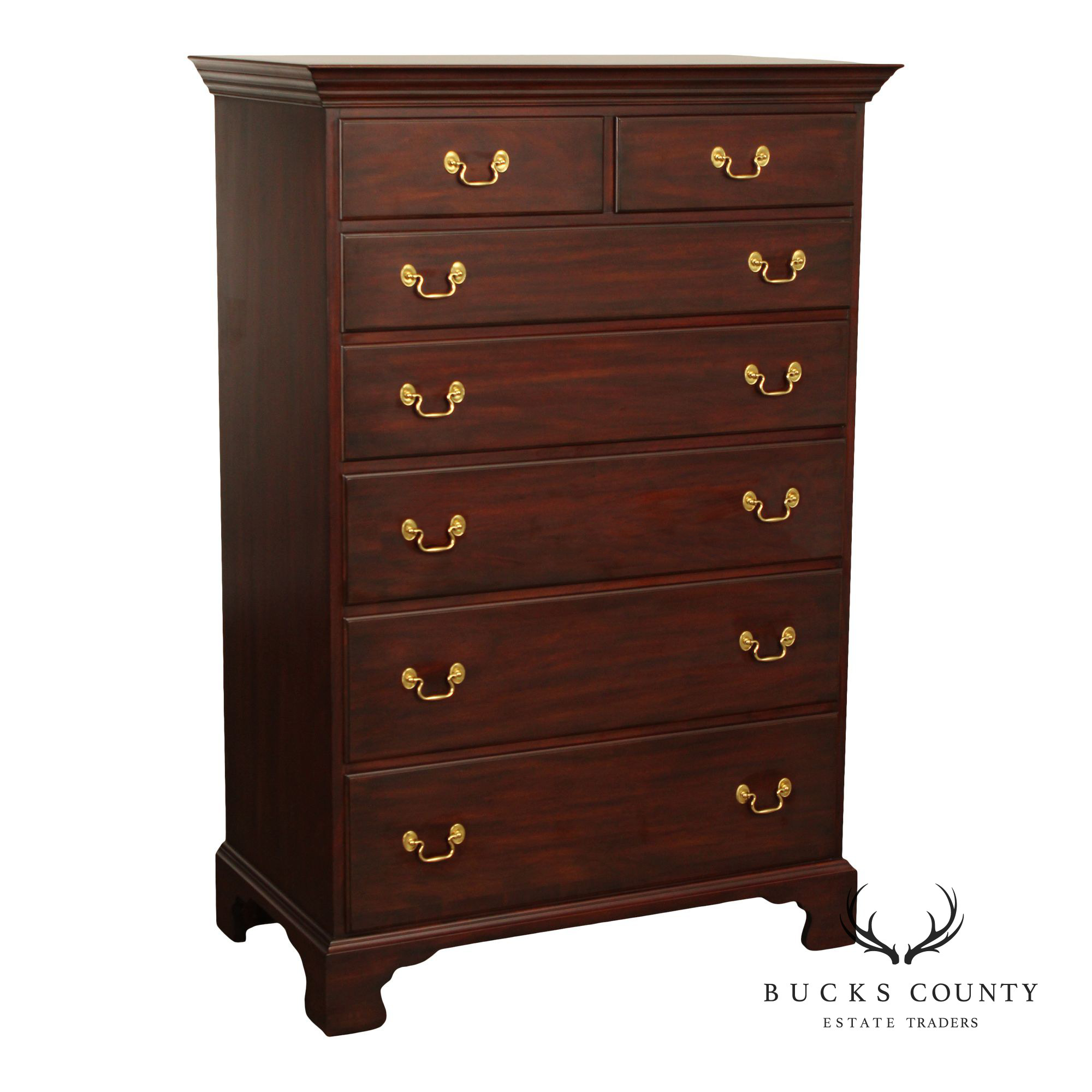 Henkel Harris Georgian Style Mahogany Tall Chest