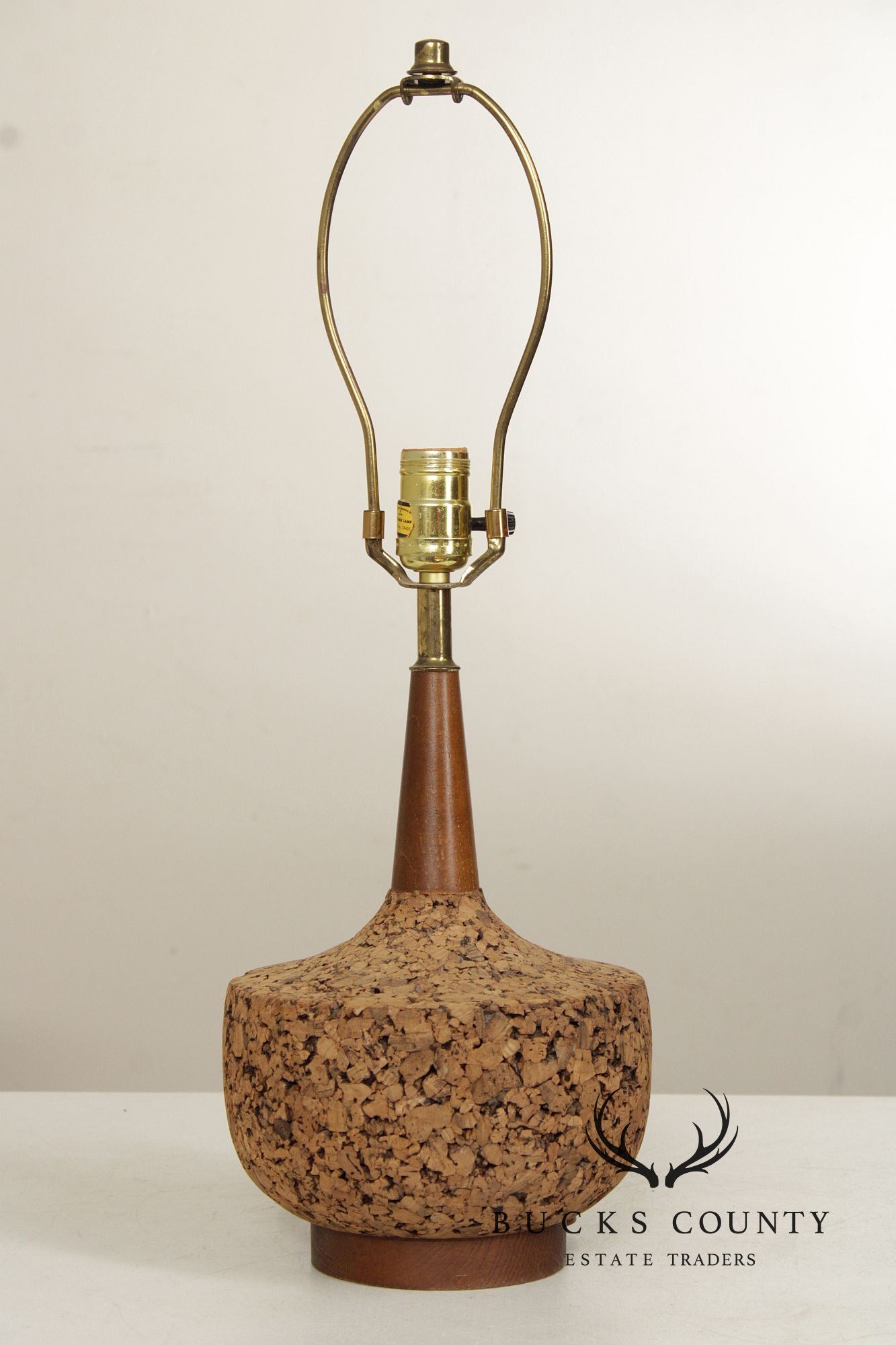Mid Century Modern Cork Table Lamp