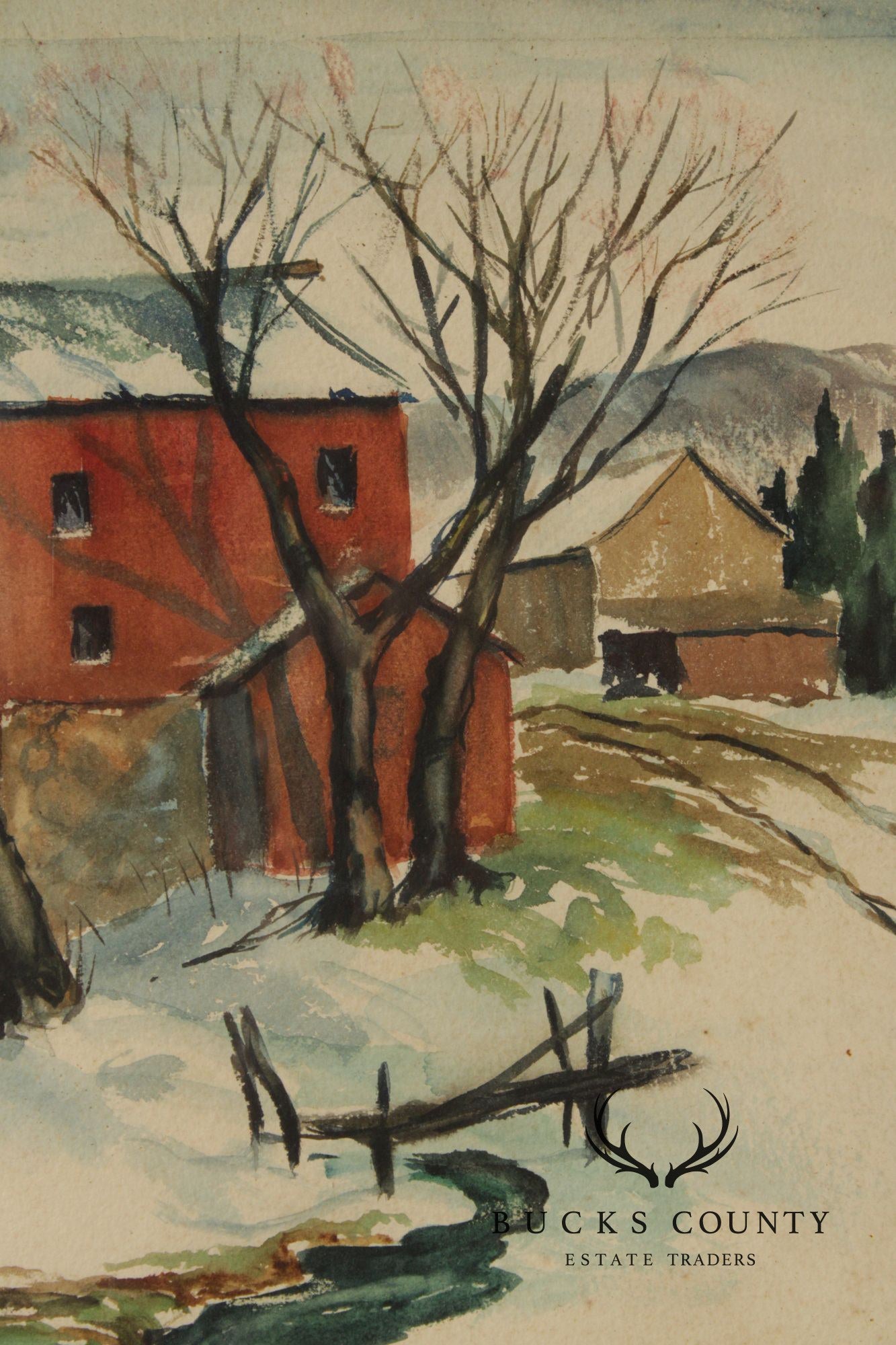 Deane Uptegrove Watercolor Painting, 'Early Spring in Sussex'