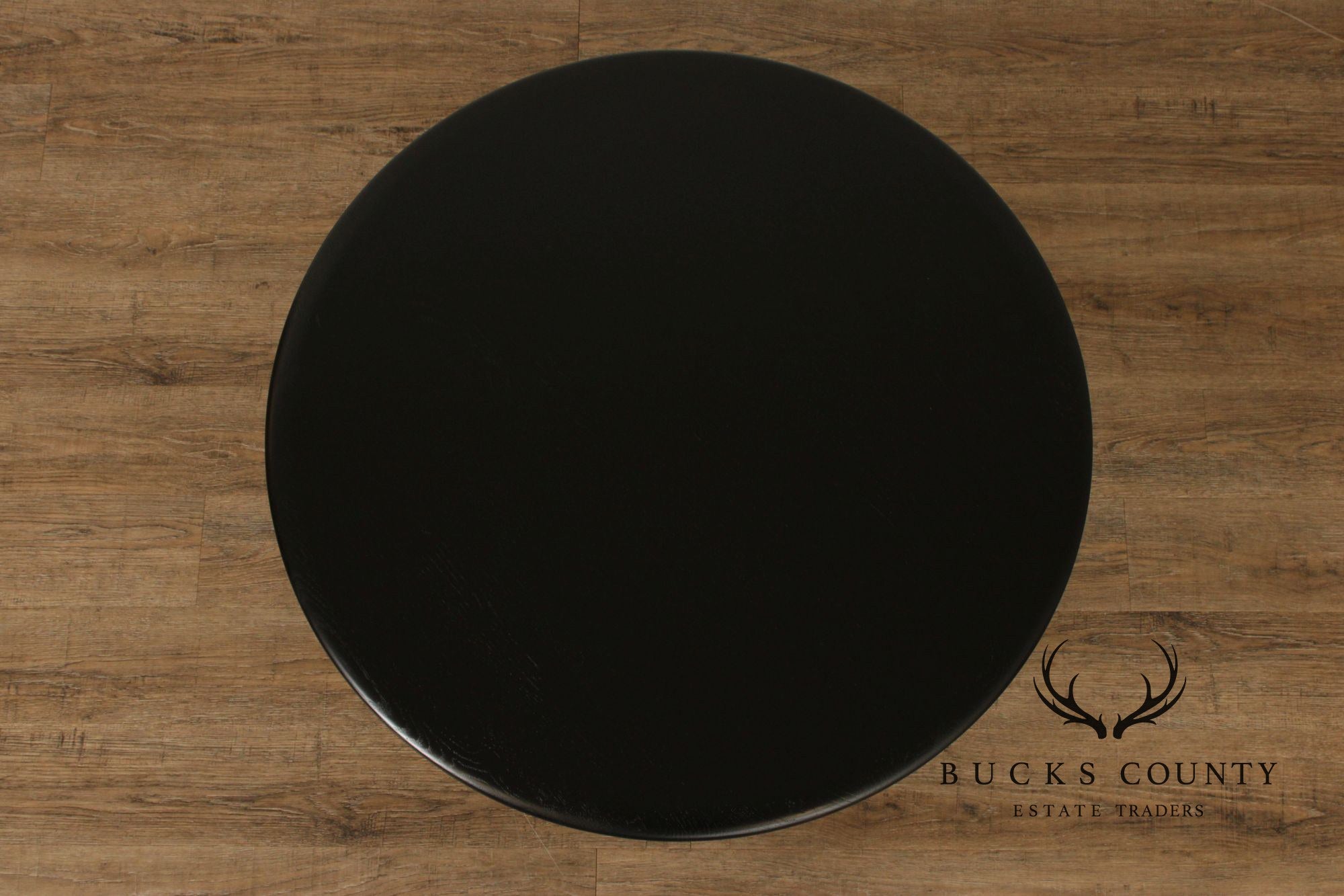 Tom Dixon Modern 'Fan' Oak Round Black Coffee Table