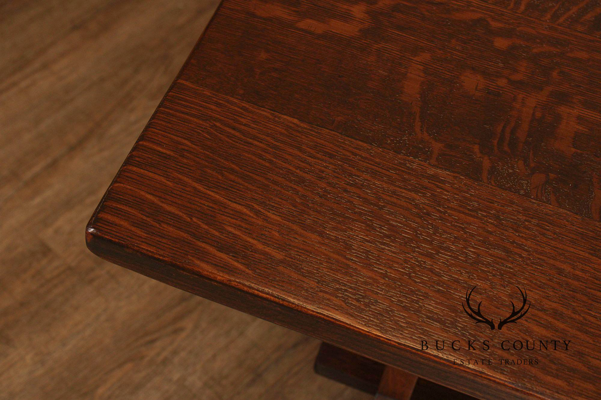 L. & J.G. Stickley Antique Mission Oak Trestle Table #593