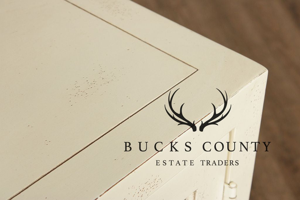 Drexel Heritage Painted Glass Door Display Bookcase Credenza