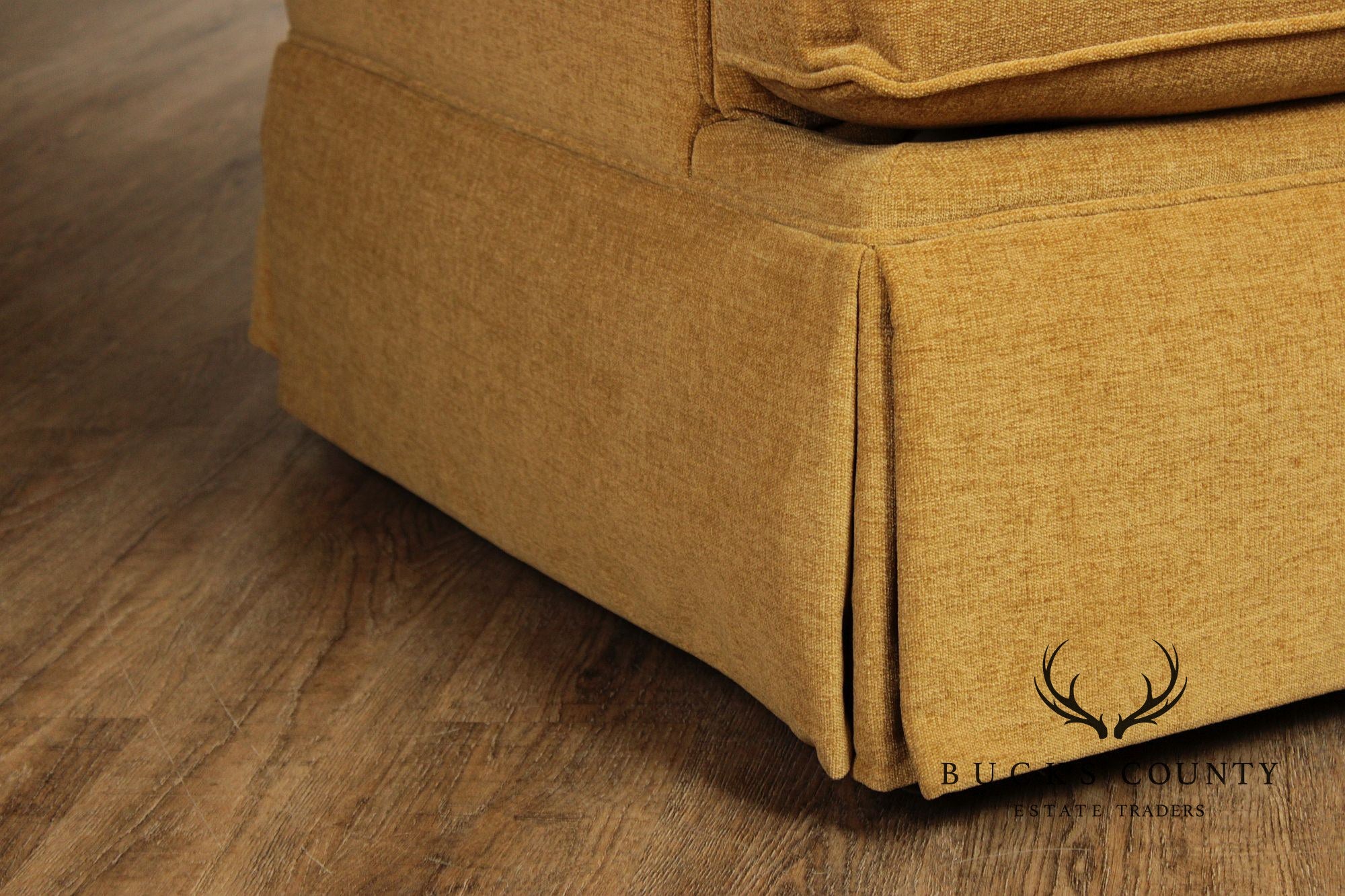 Bassett Furniture Traditional Gold Skirted Sofa