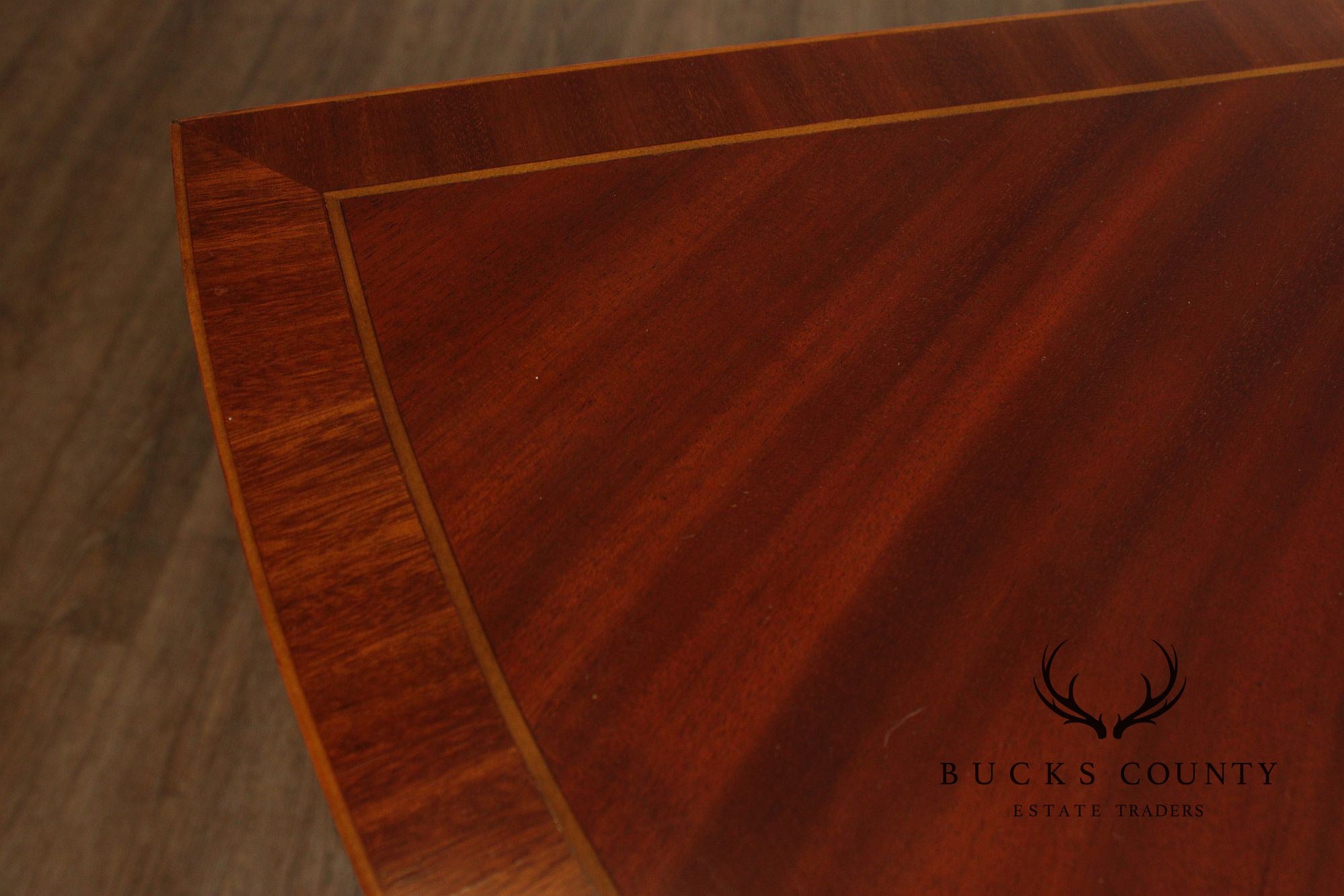 Maitland Smith Hepplewhite Style Deep Mahogany Inlaid Demilune Sideboard