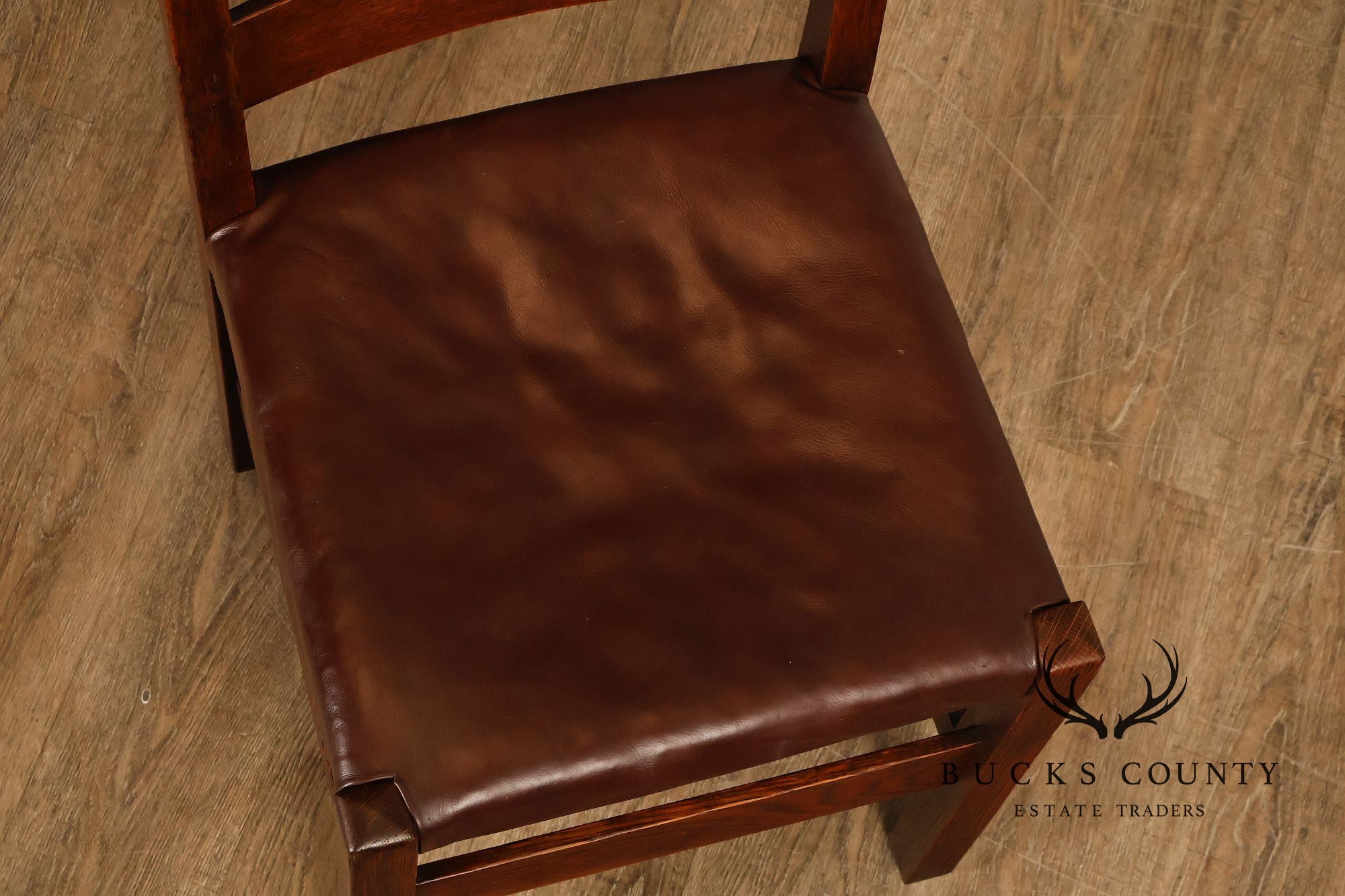 Antique Gustav Stickley No. 306 1/2 Oak Dining Chairs Set Of Seven