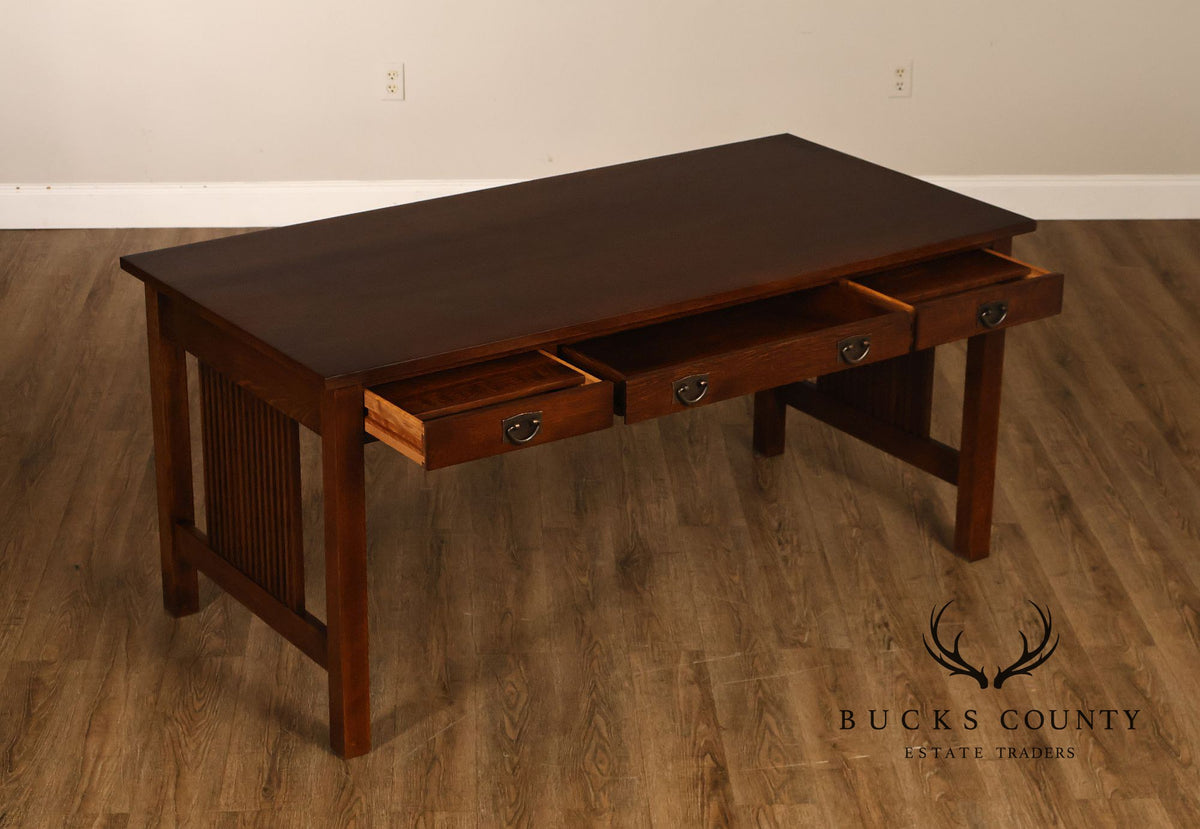Stickley Mission Collection Oak Three-Drawer Writing Desk