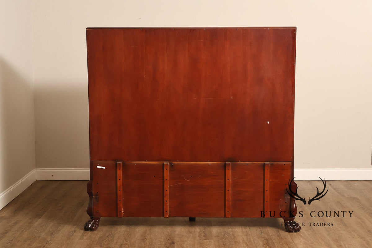 Henredon Mahogany Queen Bed with Tufted Upholstered Headboard
