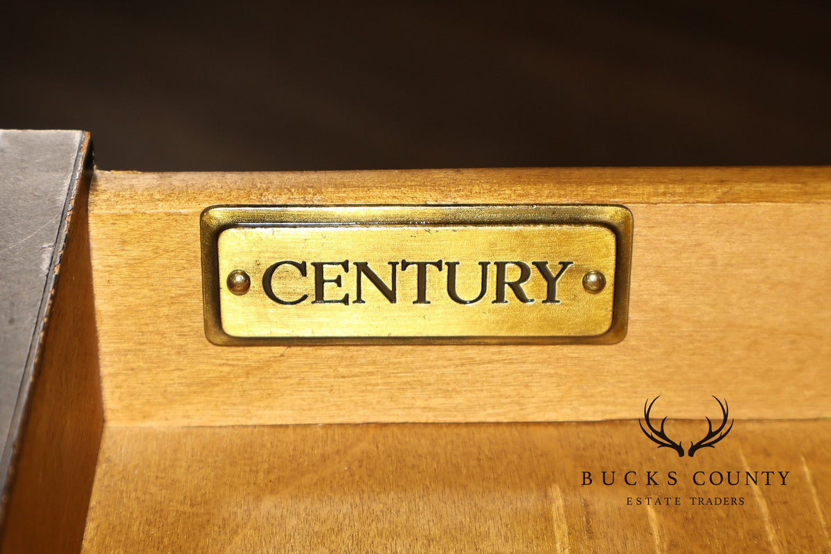 Century Furniture Ebonized And Gilt Executive Writing Desk With Leather Top