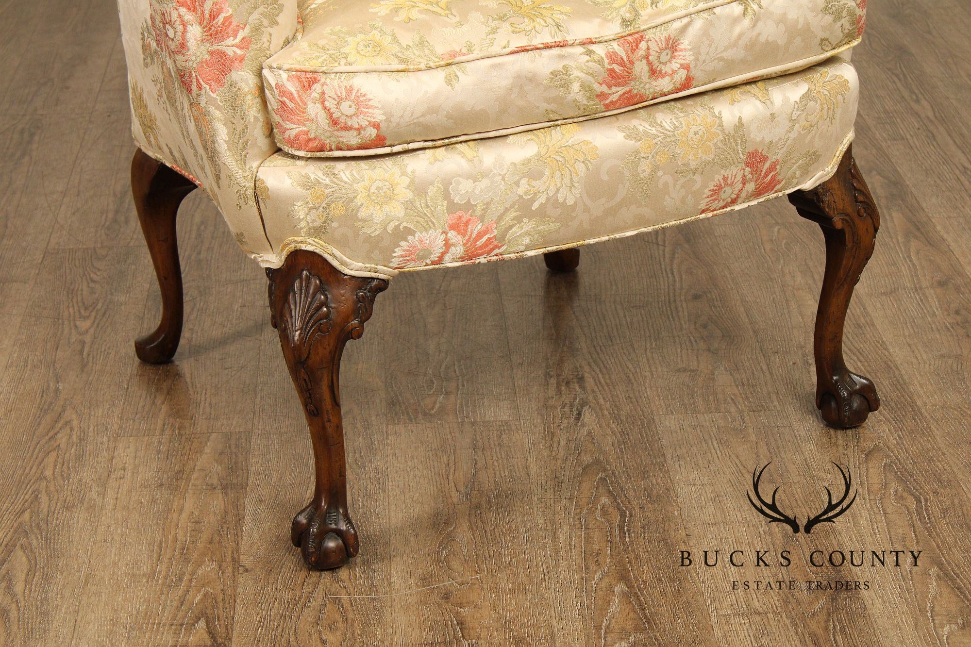 Georgian Style Mahogany Wingback Armchair