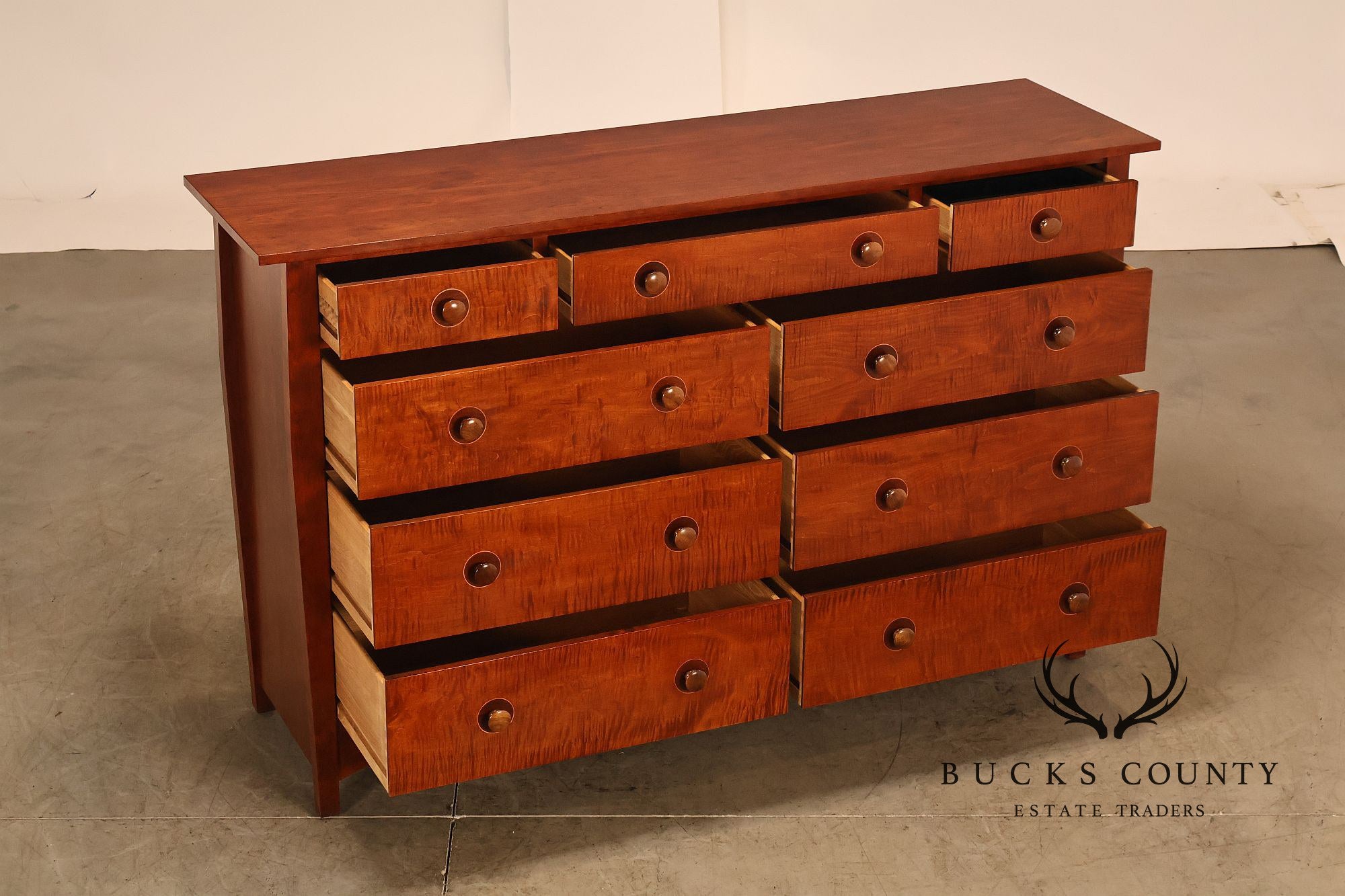 Stickley Mission Collection Harvey Ellis Cherry Nine Drawer Dresser