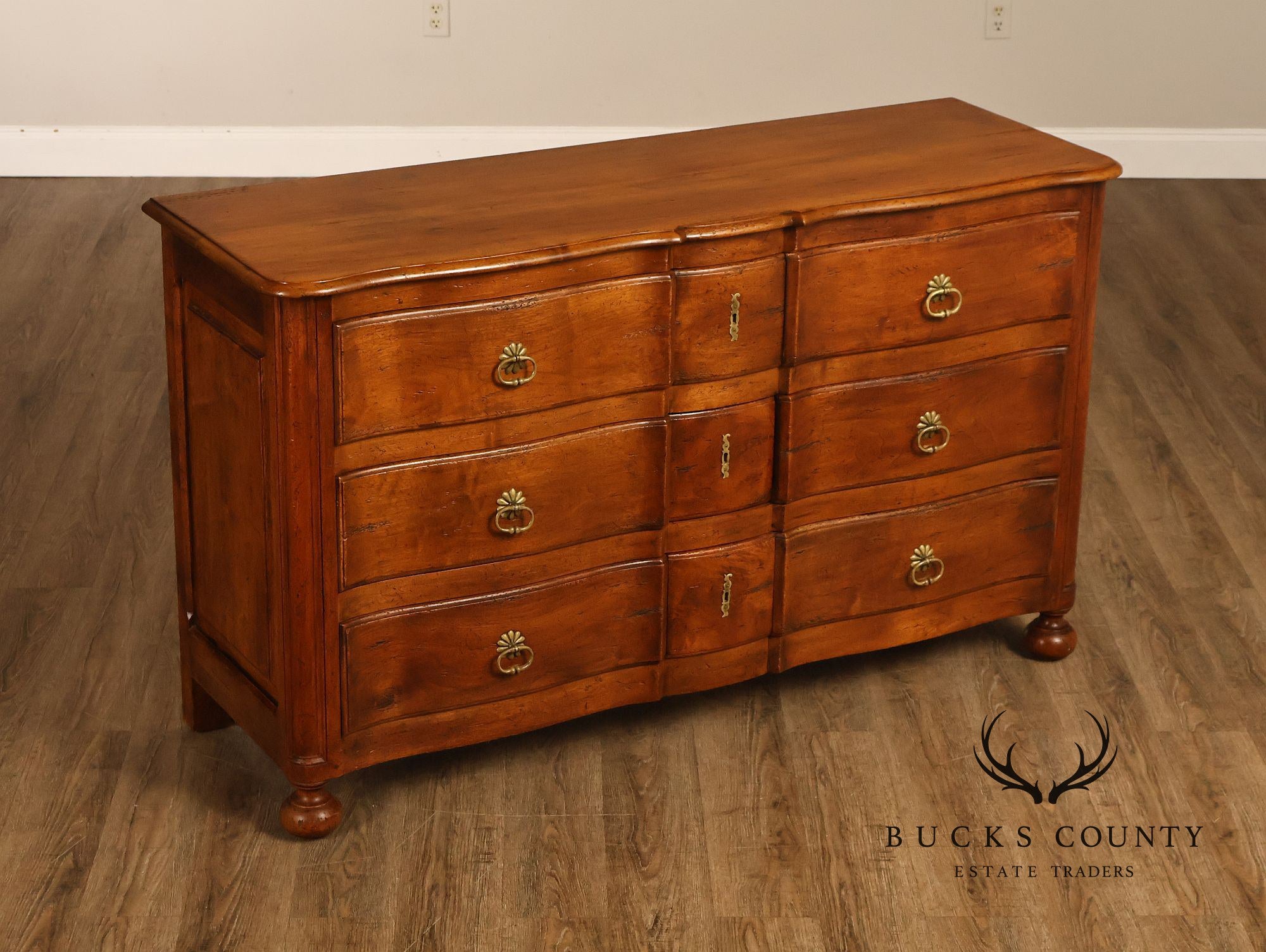 Don Ruseau Custom Continental Style Walnut Chest Of Drawers