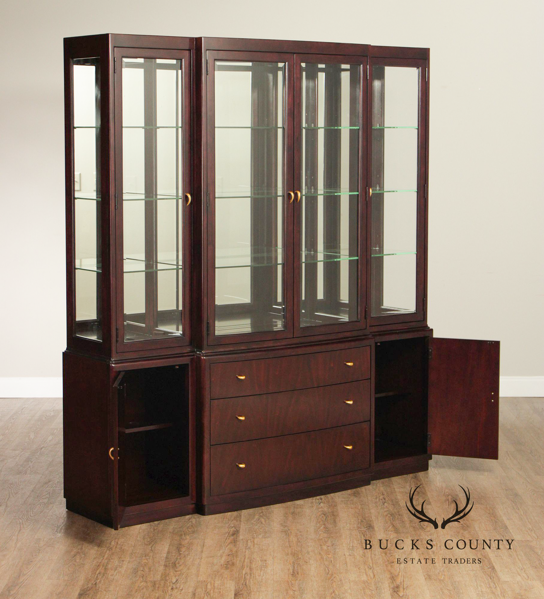 Thomasville Contemporary Style Glass Display China Cabinet