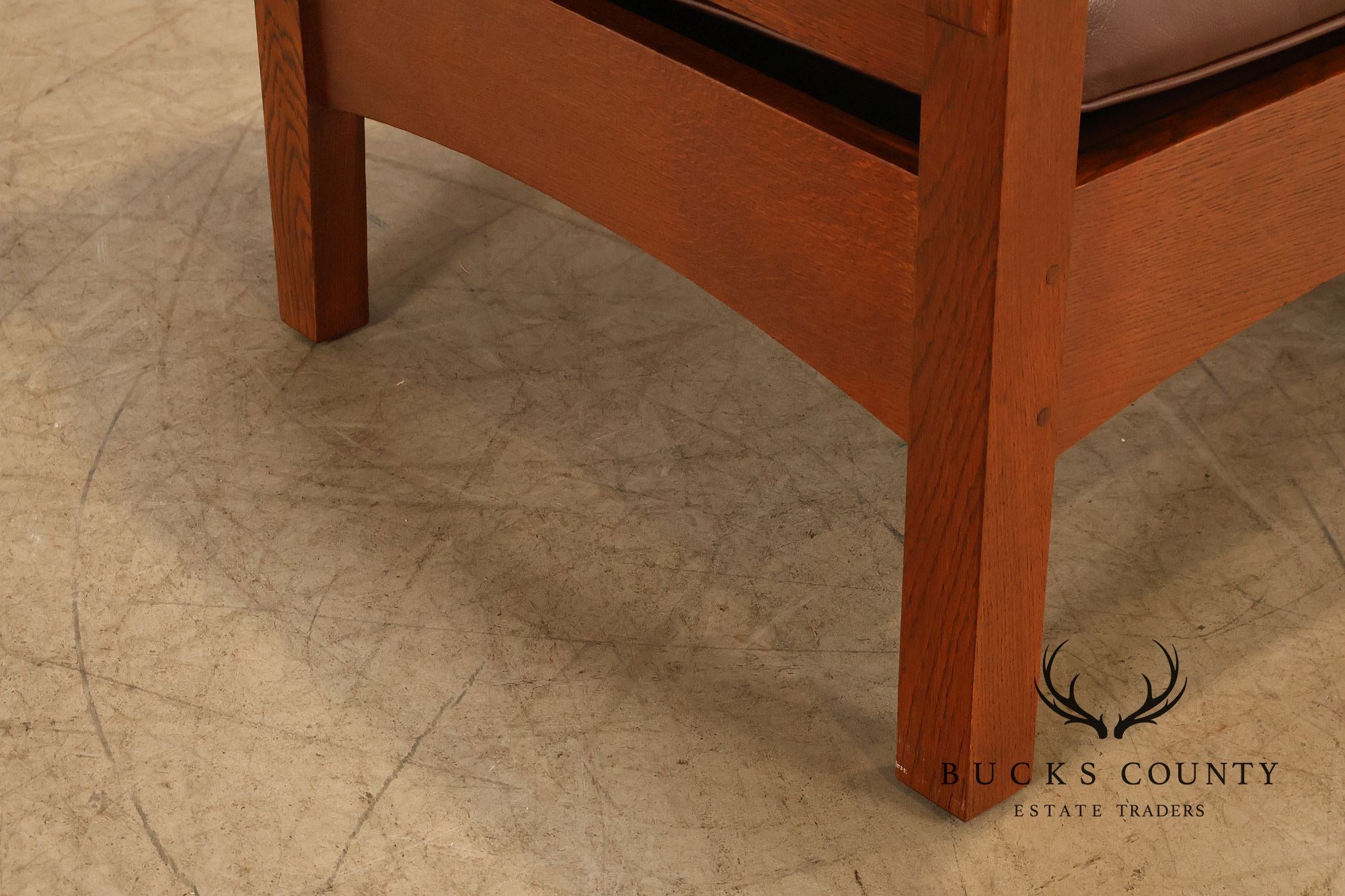 Stickley Mission Collection Oak And Leather Lounge Chair