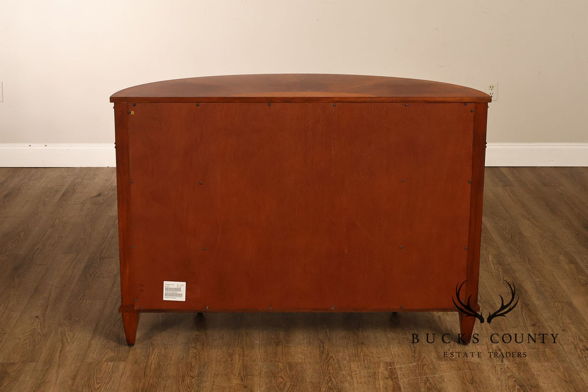 Ethan Allen Regency Style Inlaid Mahogany Demilune Console