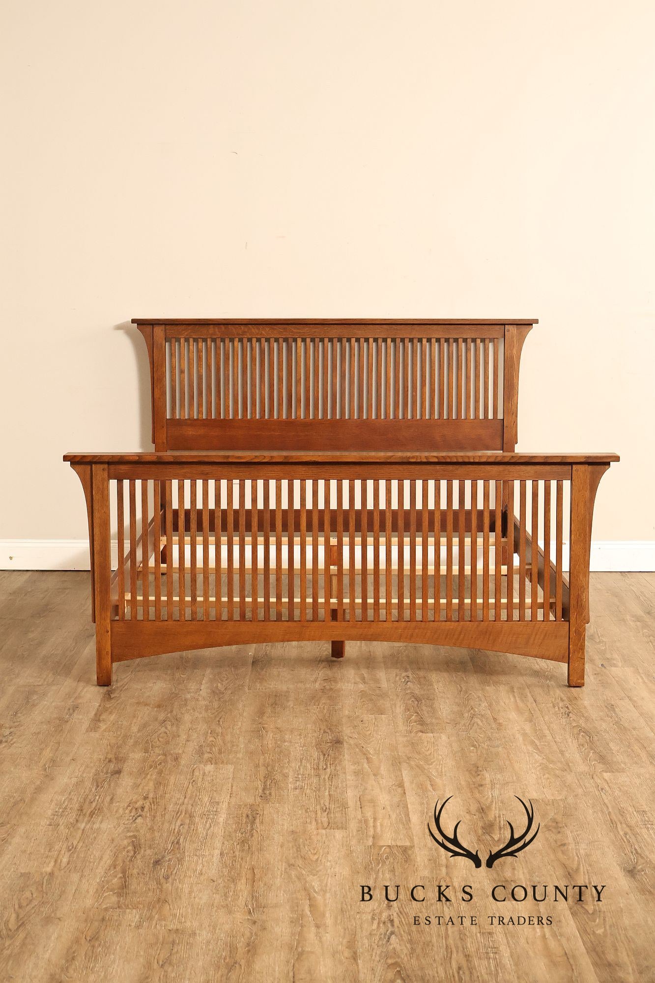Stickley Mission Collection Oak Spindle Queen Bed
