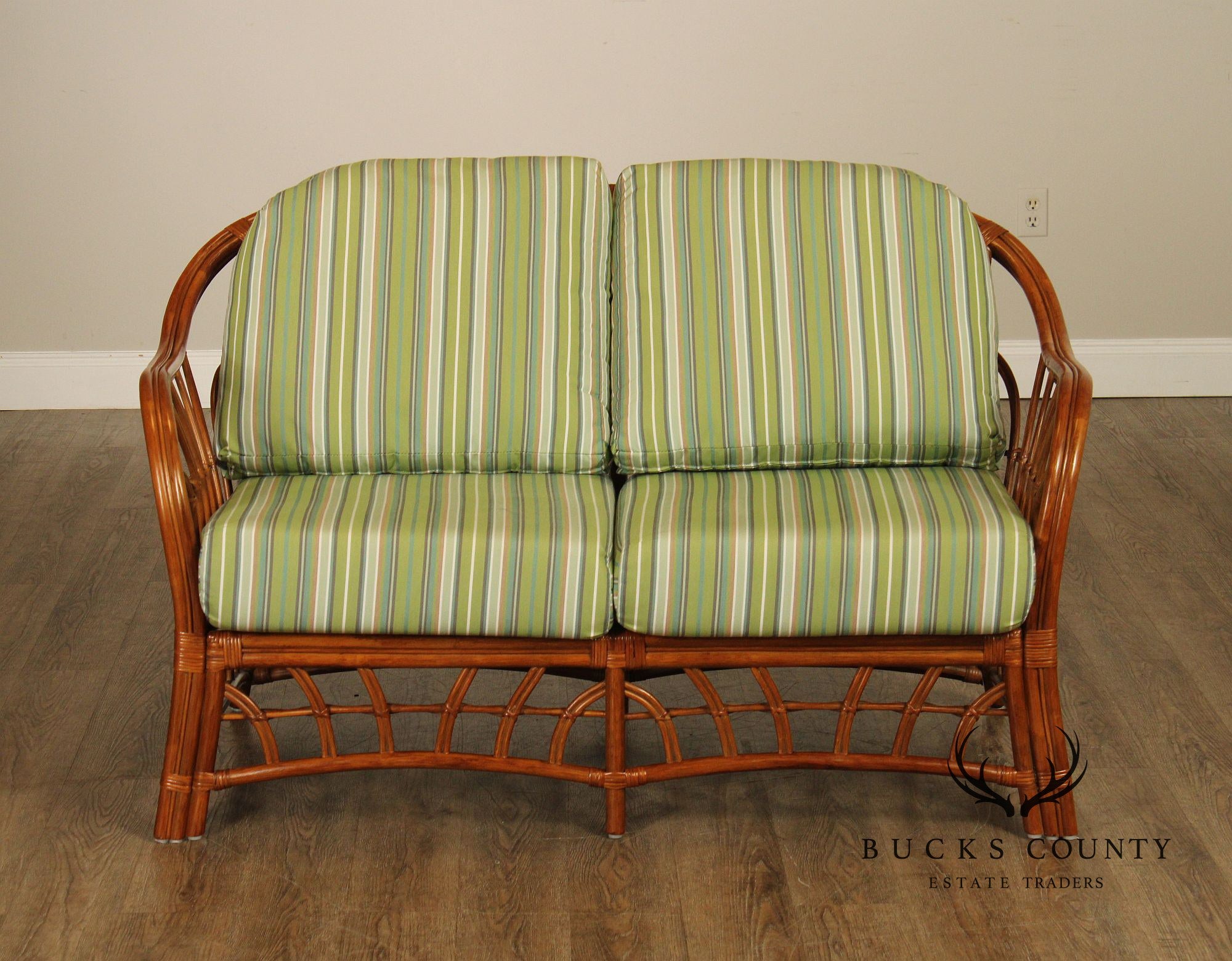 South Sea 'New Kauai' Rattan Loveseat With Sunbrella Cushions