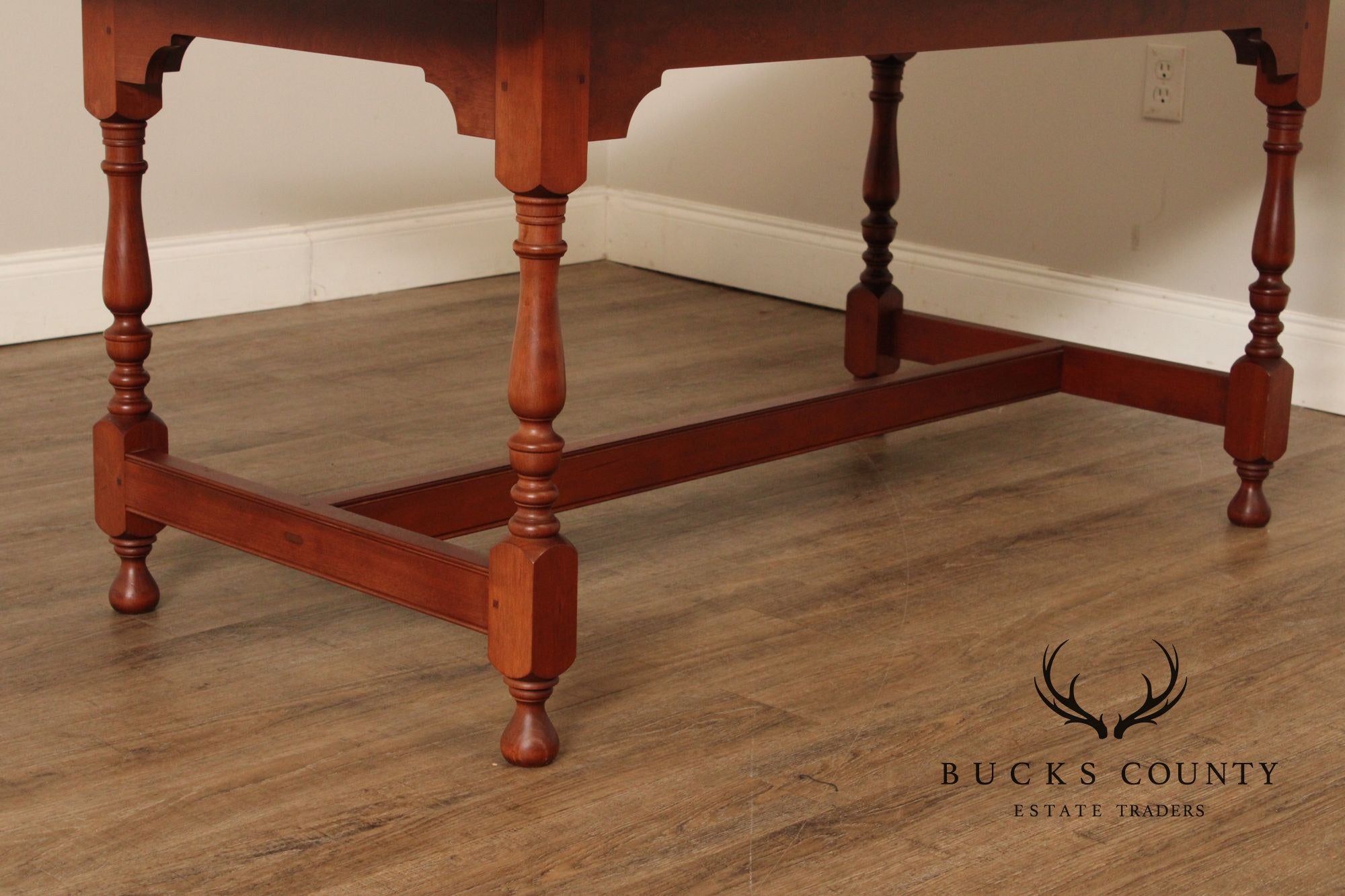 J.L. Treharn Custom Cherry Farmhouse Extendable Dining Table