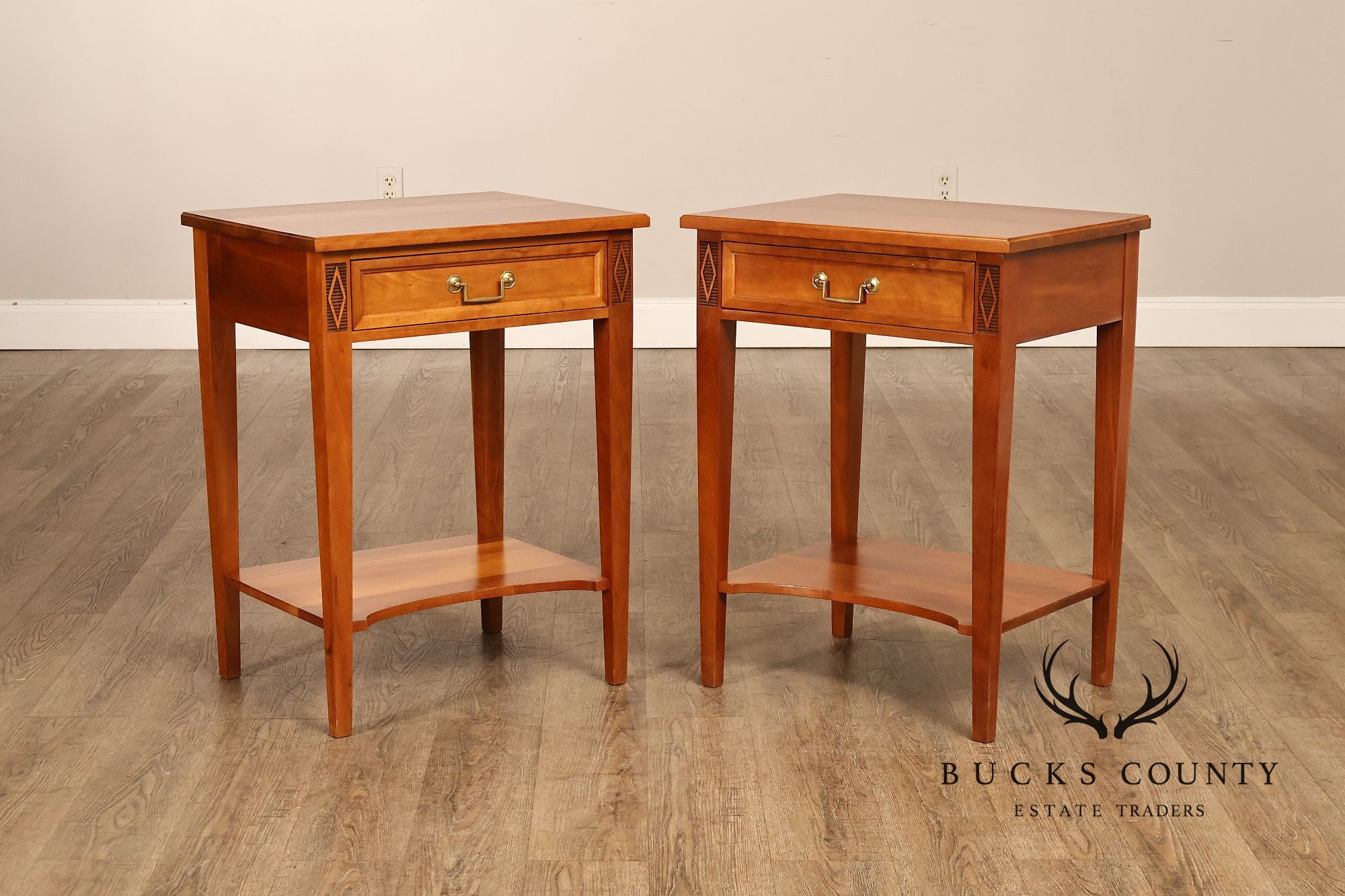 Stickley Directoire Style Cherry Pair Of End Tables