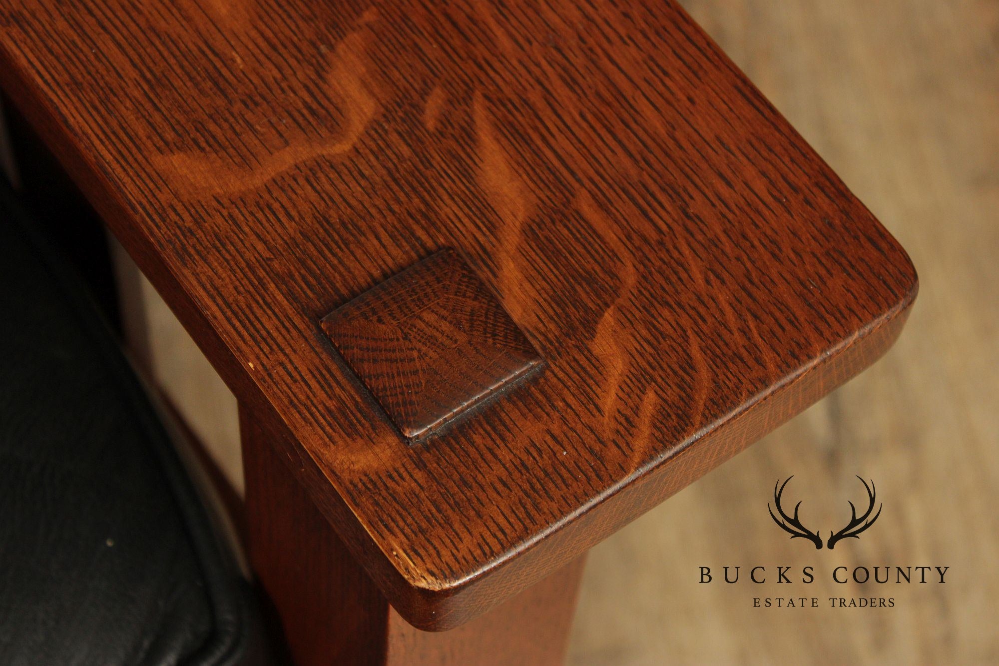 Stickley Mission Collection Oak Bow Arm Morris Chair and Ottoman