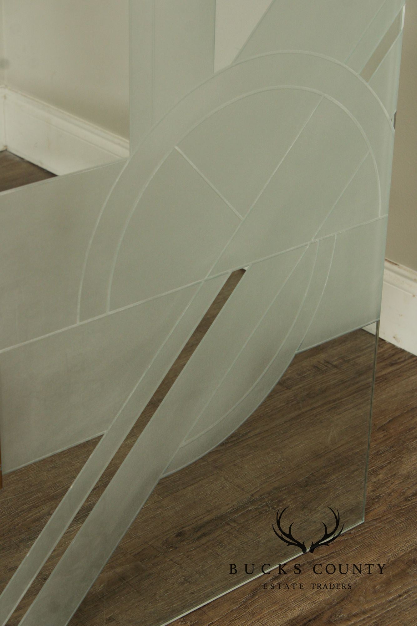 1980's Art Deco Style Glass Four-Panel Room Divider