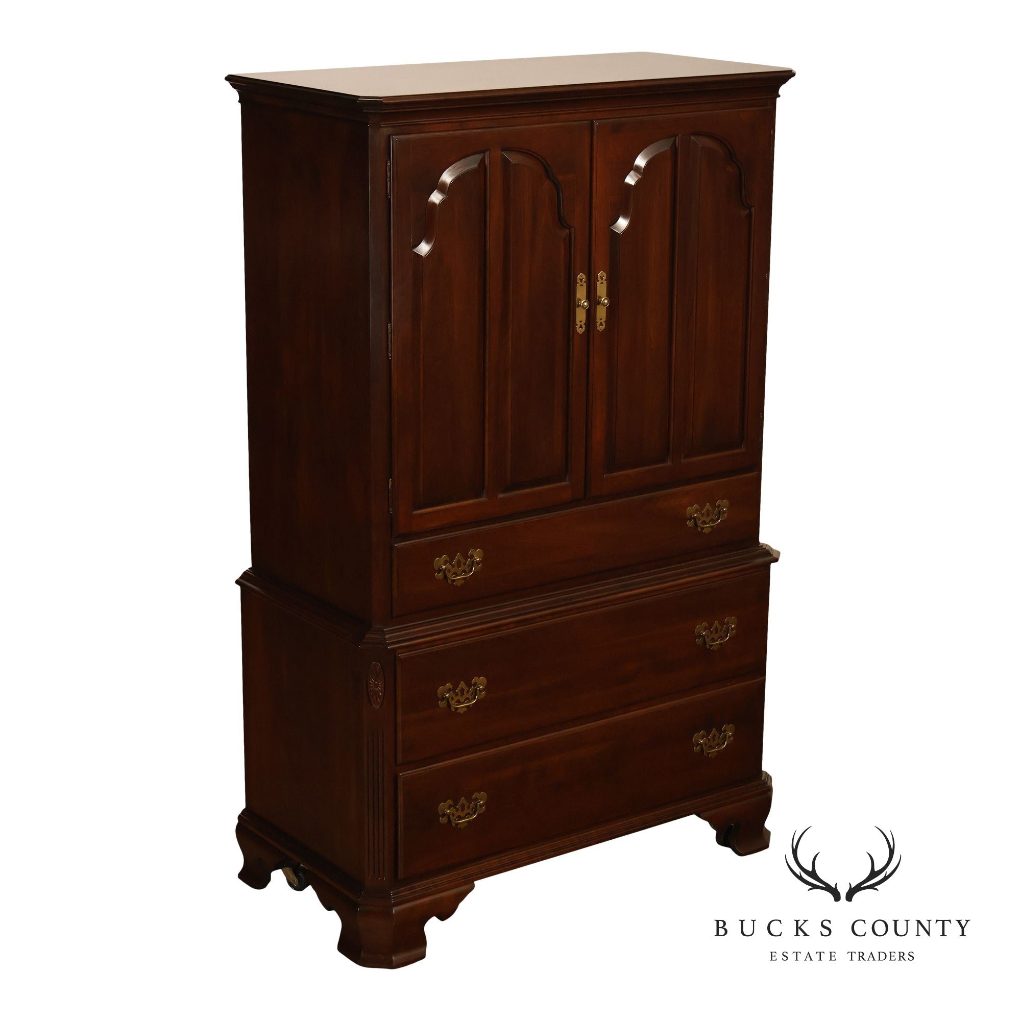 Ethan Allen Georgian Court Cherry Gentleman's Chest Armoire