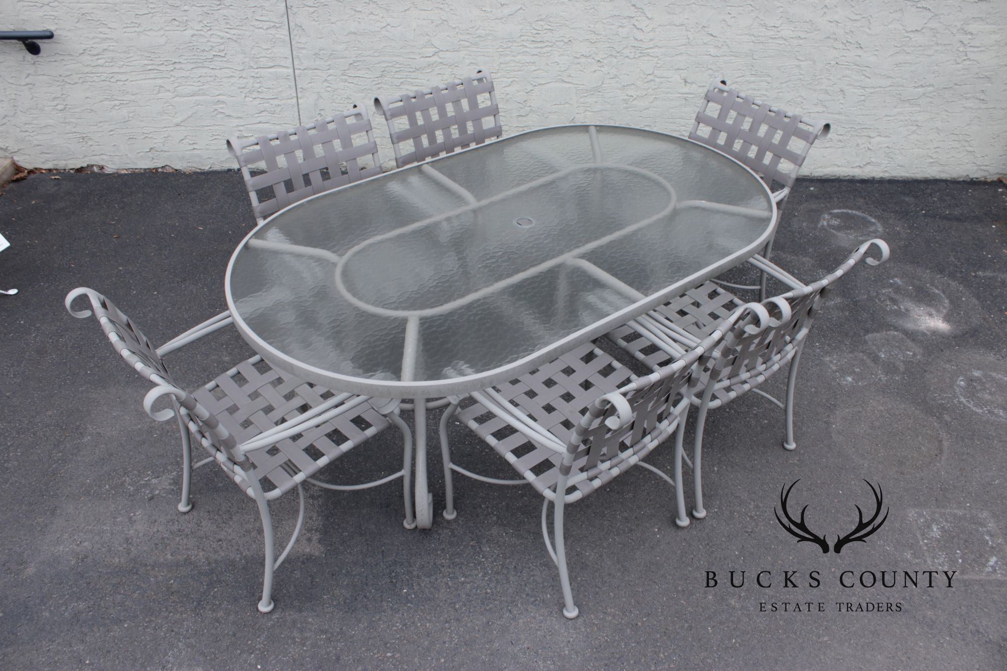 Woodard Ramsgate Oval Patio Dining Table And Six Chairs Set