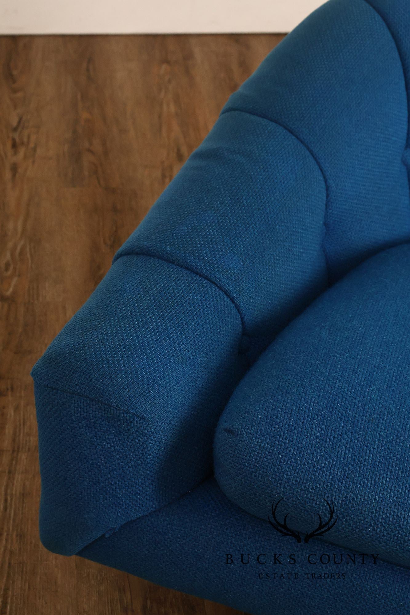 Schnadig Mid Century Modern Blue Upholstered Swivel Lounge Chair