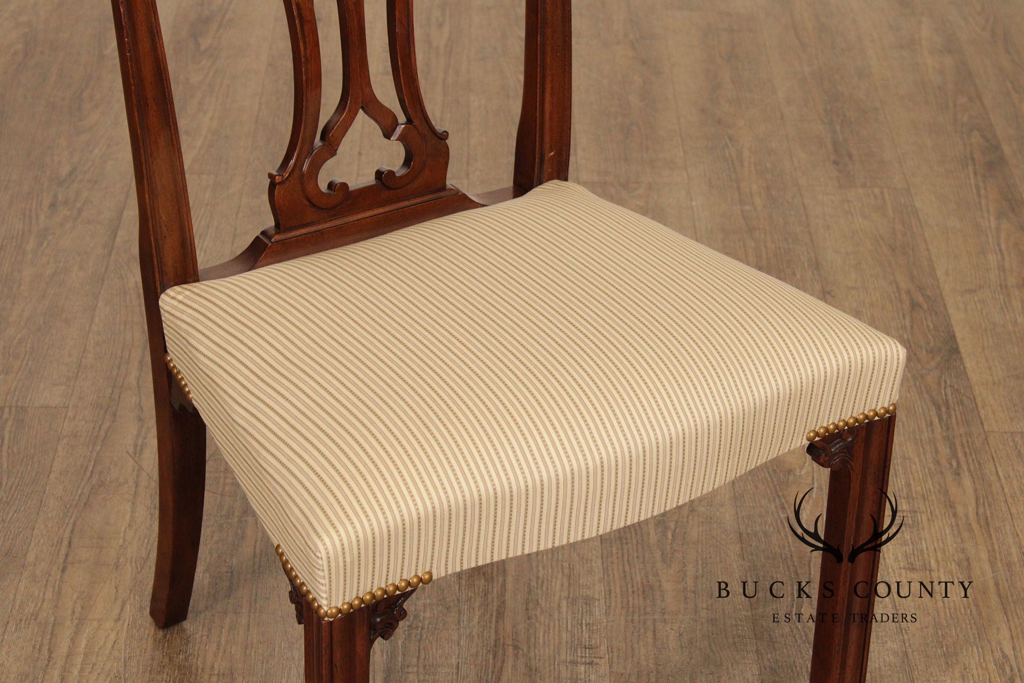 Baker Chippendale Style Set of Six Mahogany Dining Chairs