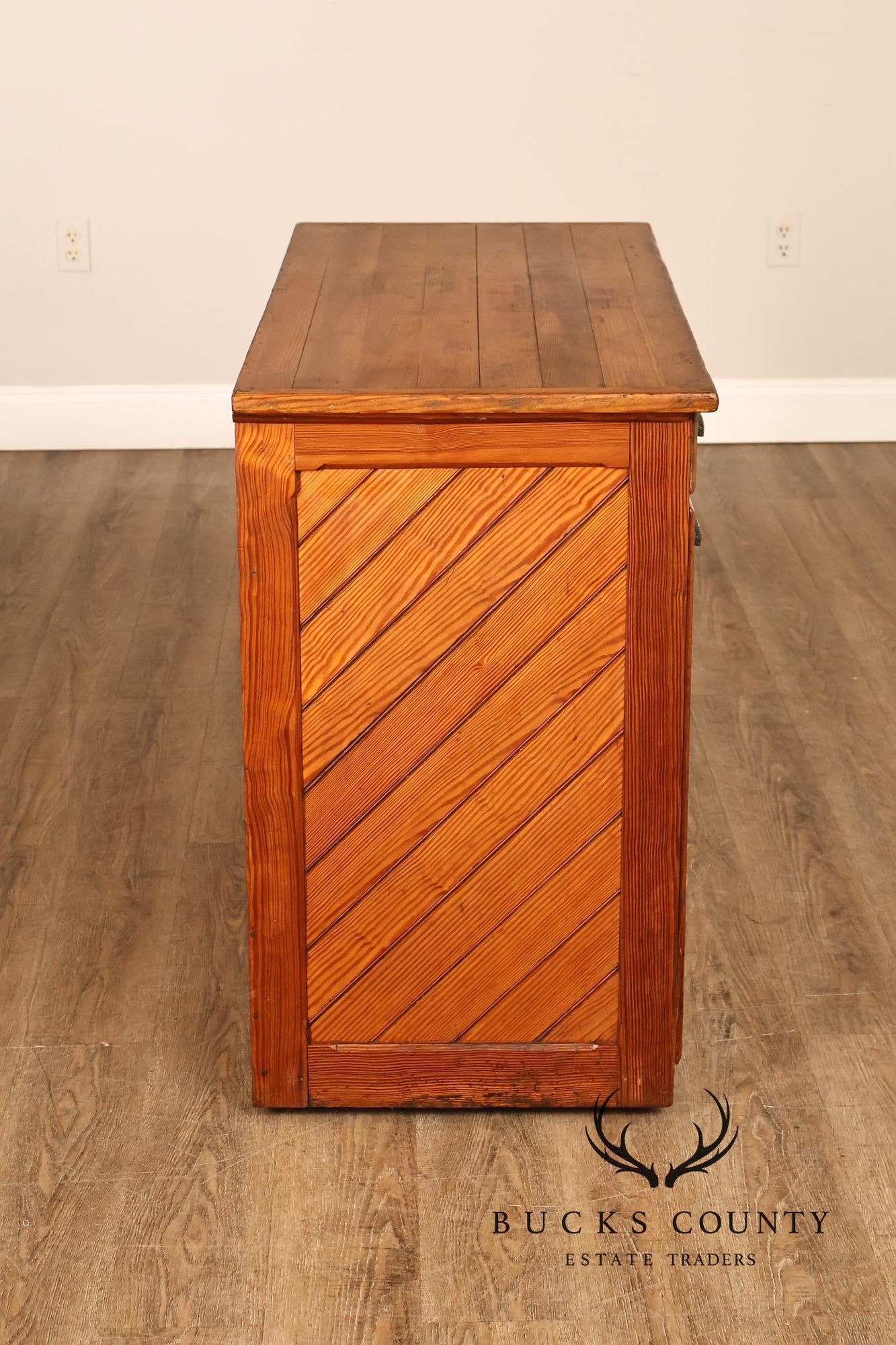 County Style Antique Industrial Baker’s Cabinet