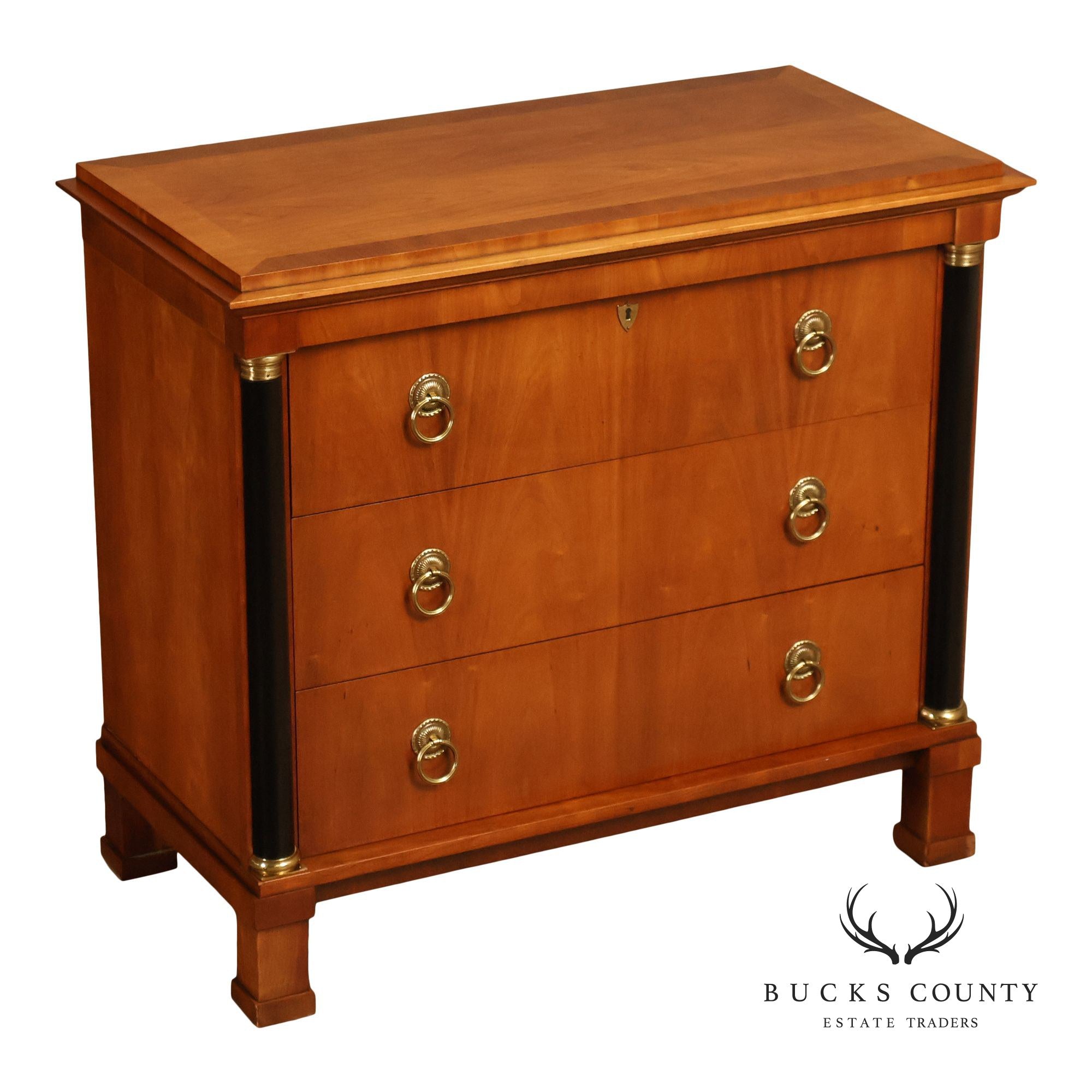 Baker Biedermeier Style Chest of Drawers with Ebonized Columns