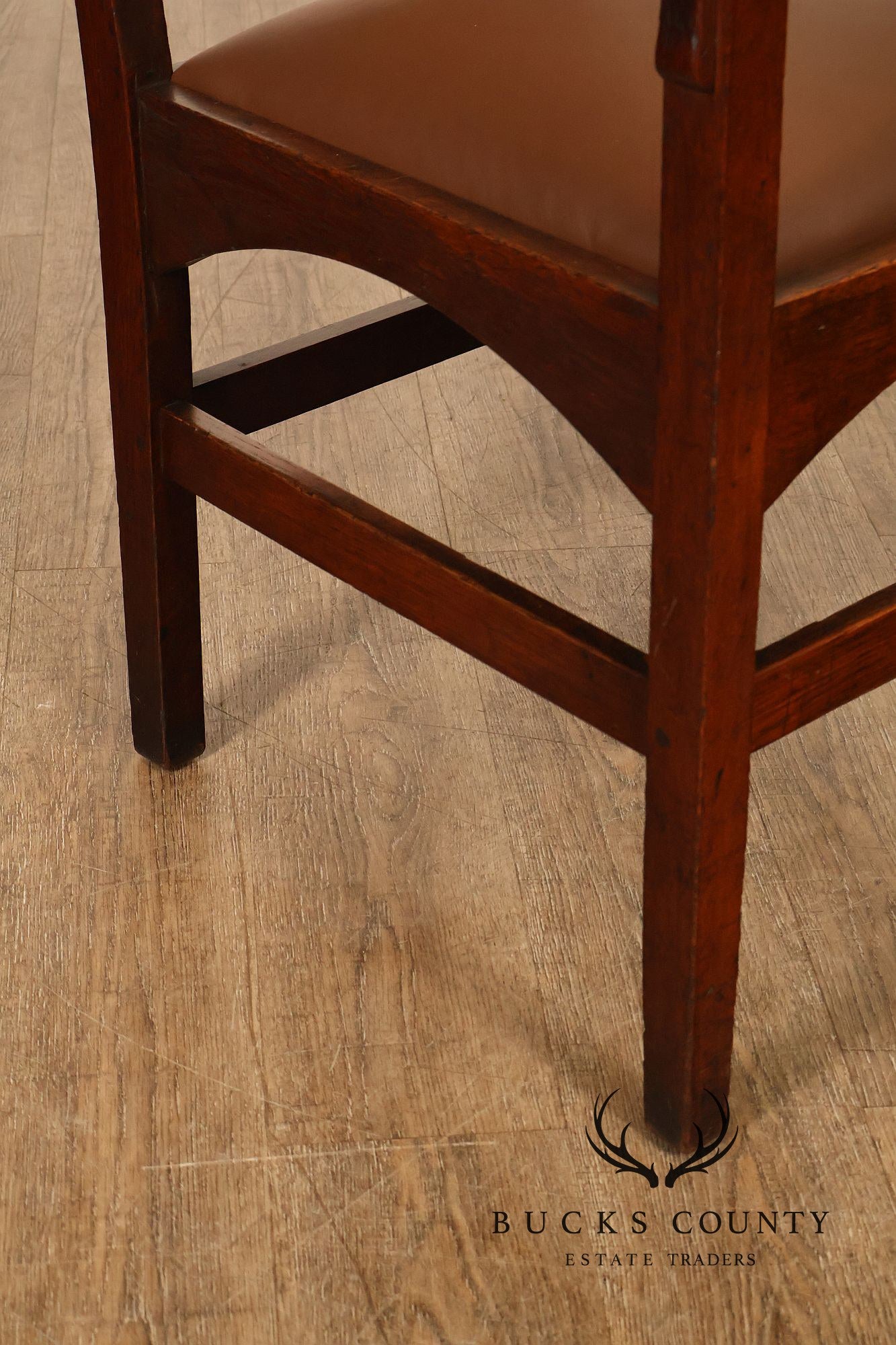 Antique Gustav Stickley Harvey Ellis Arts And Crafts Mission Oak And Leather Armchair