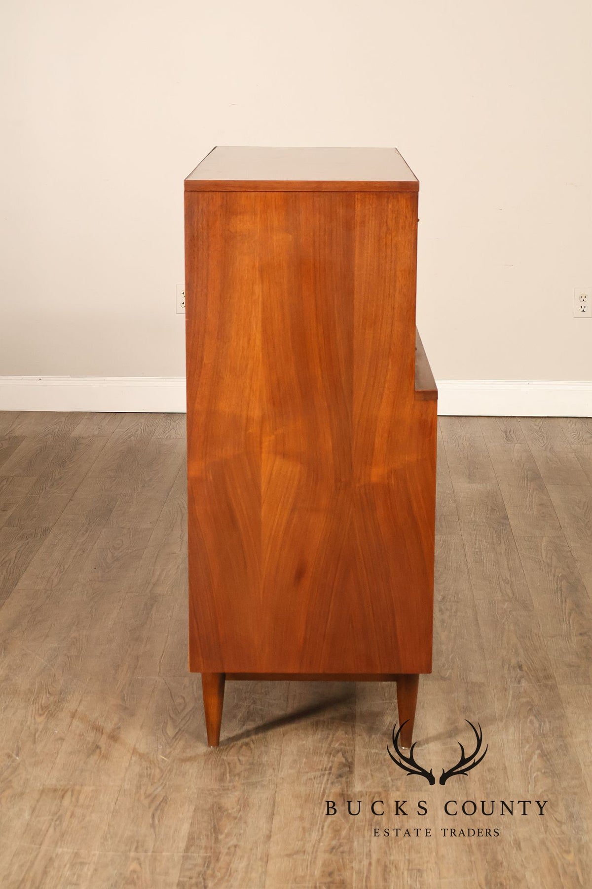 Mid Century Modern Walnut Gentleman’s Chest With Cabinet And Drawers By Basic Witz