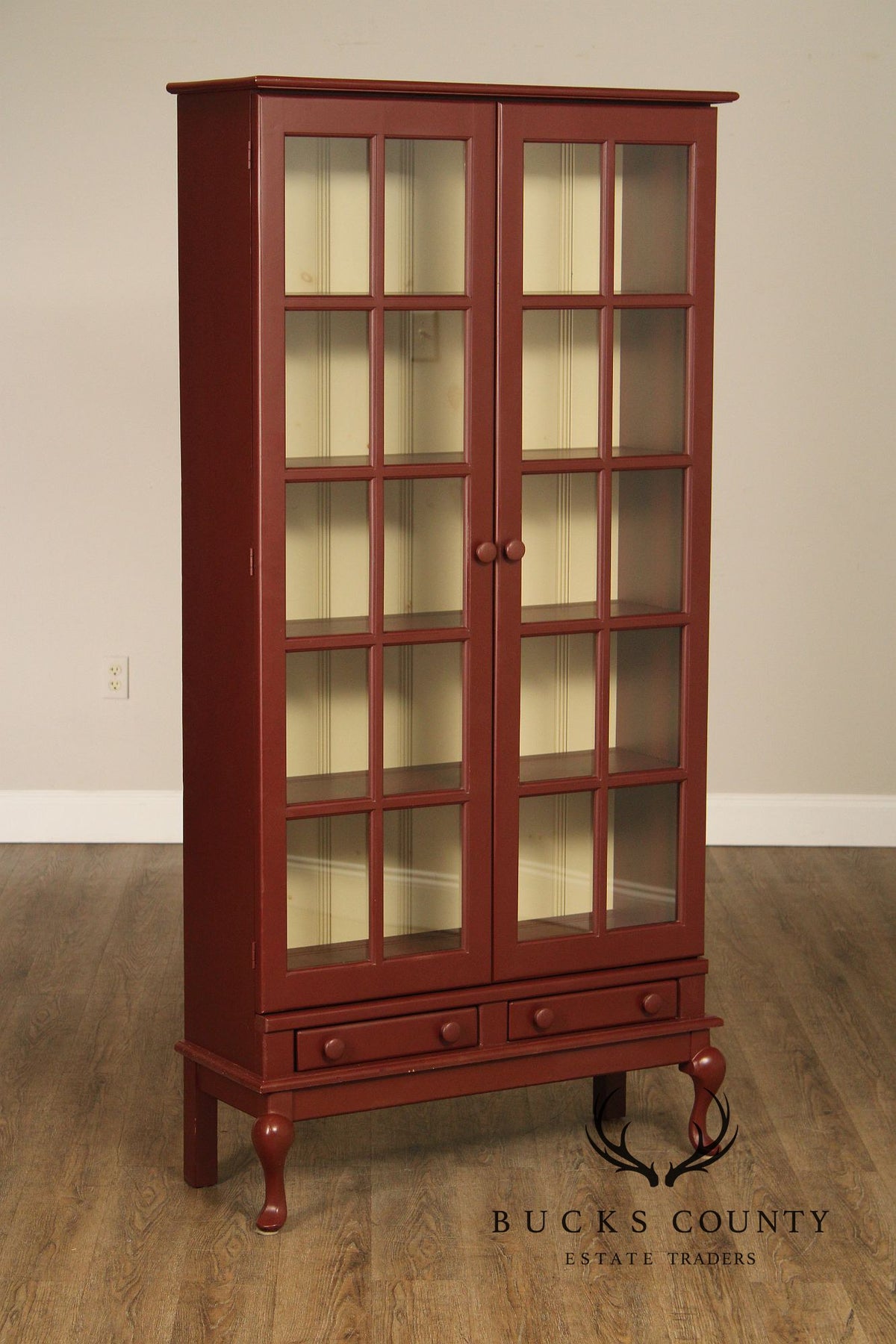 Georgia Pine Craftsmen Devonshire Painted Pine Plate Cupboard Cabinet