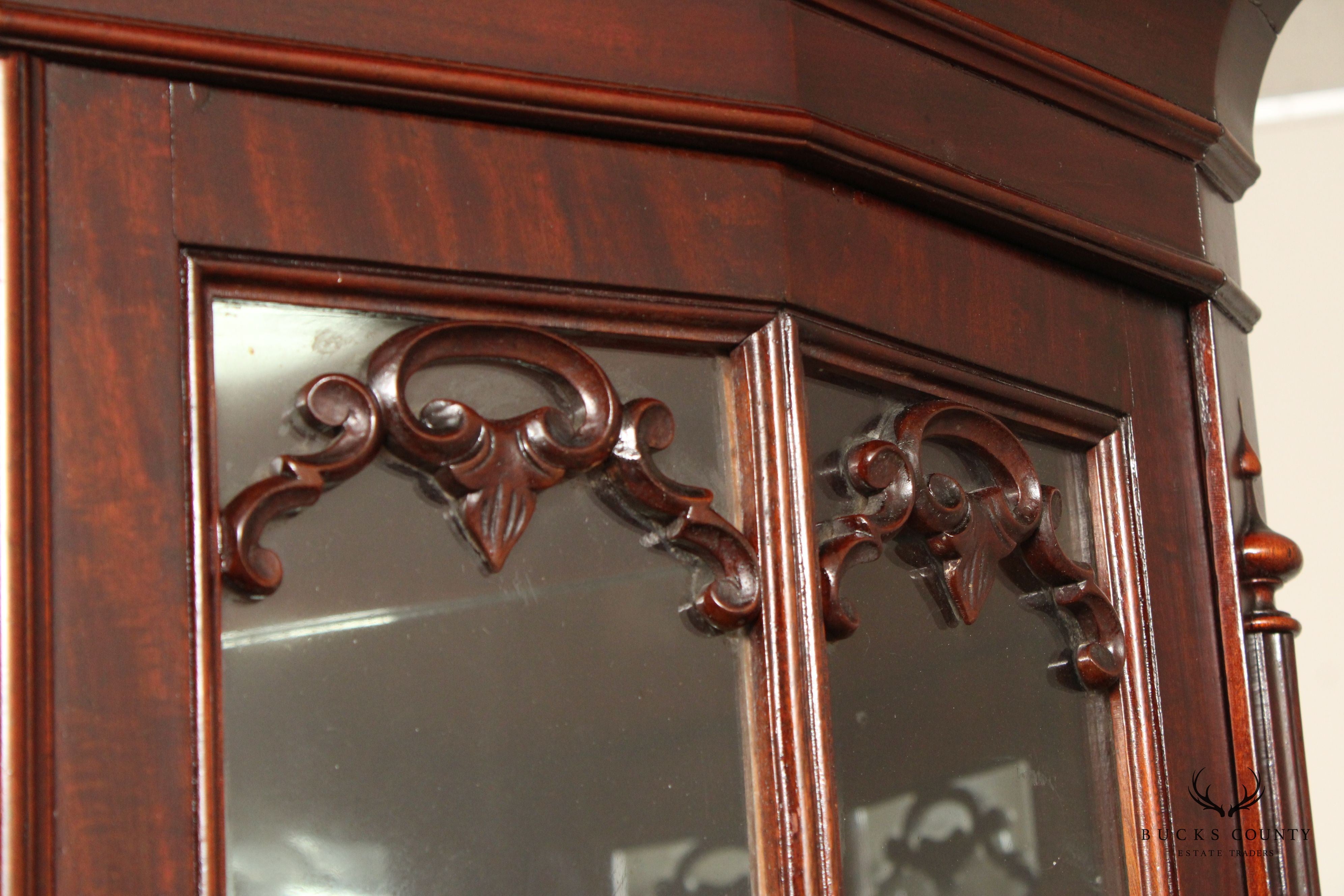 Mitchell & Rammelsberg Antique Victorian Carved Mahogany Corner Cabinet