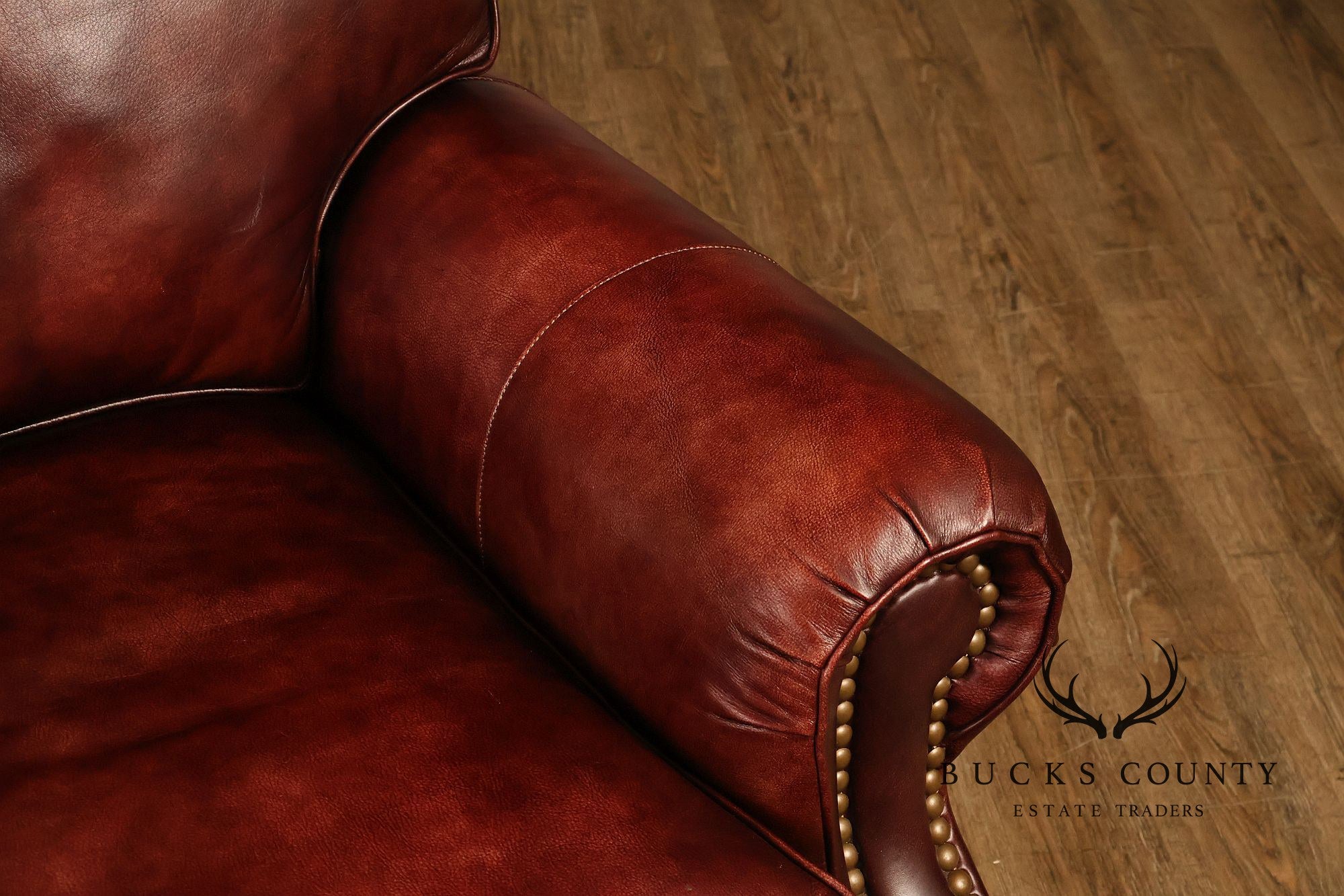Hancock & Moore Pair of Red Leather 'Clivedon' Armchairs