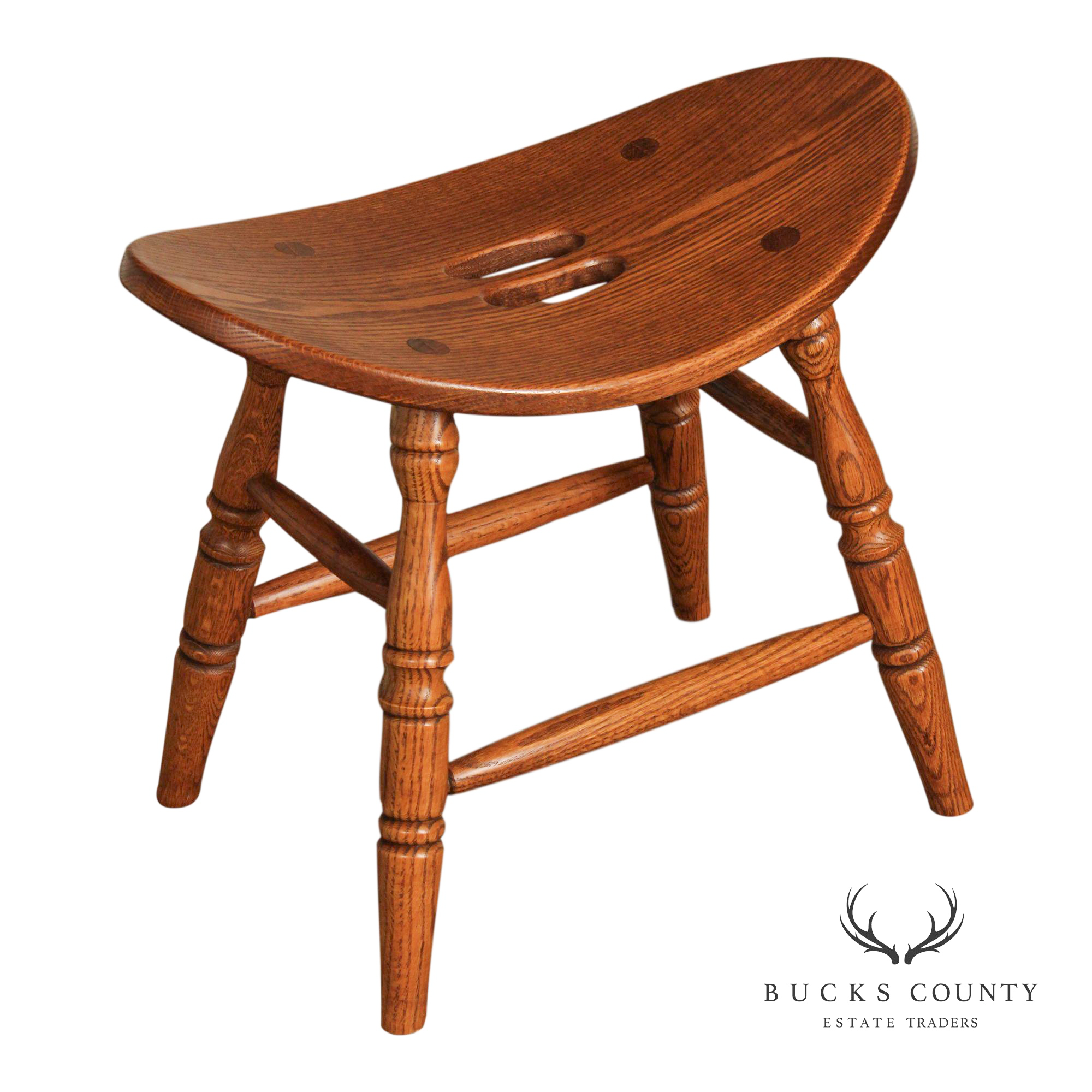 Quality Oak Saddle Seat Stool