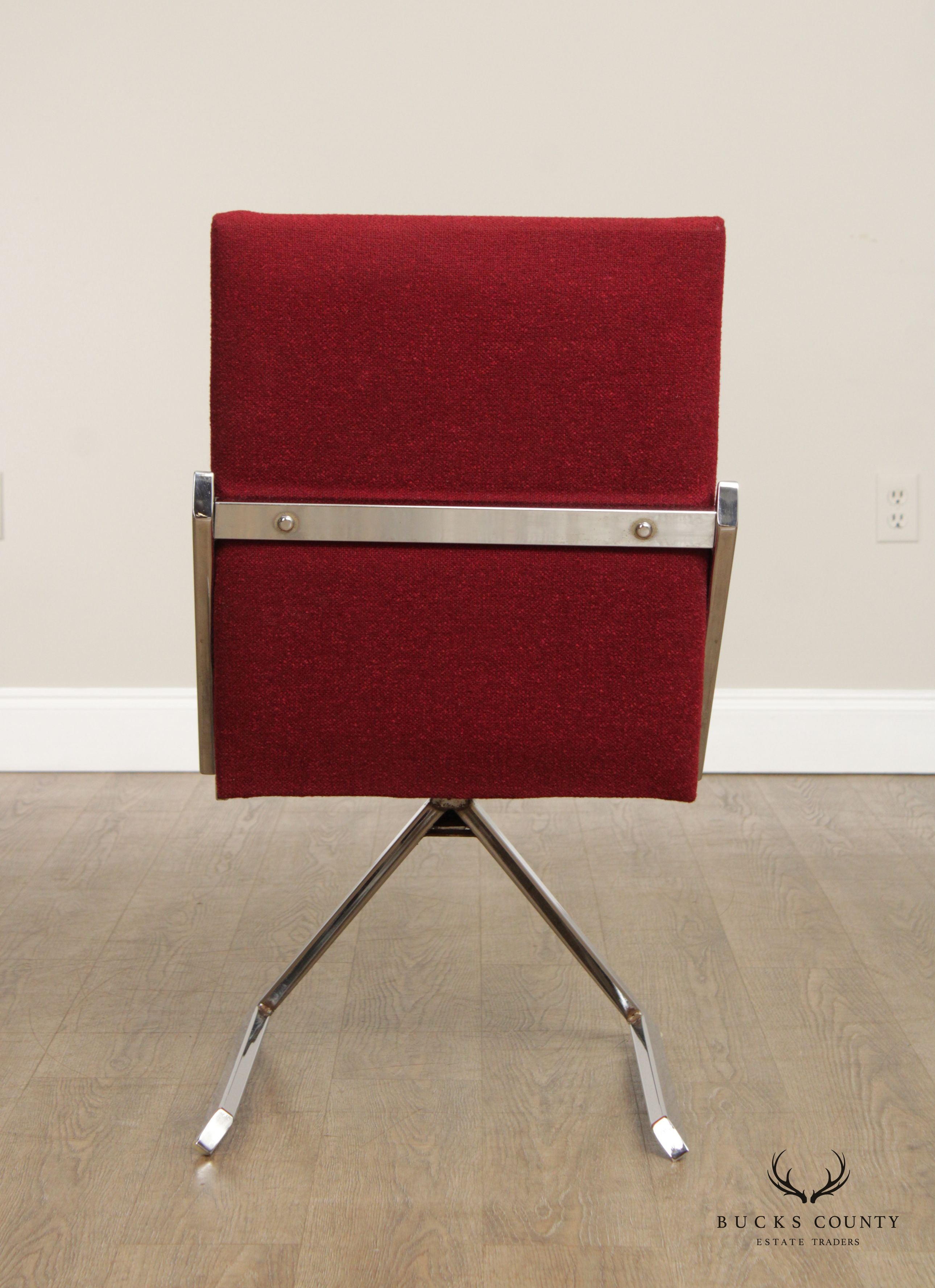 Contempo Mid Century Modern Set of Six Z- Frame Swivel Dining Chairs