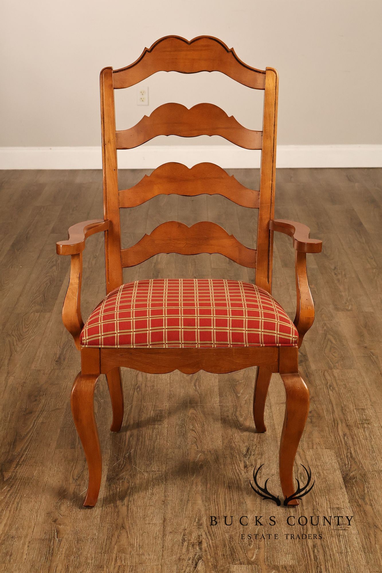 Ethan Allen Legacy Collection Set Of 10 Maple French Country Ladder Back Dining Chairs