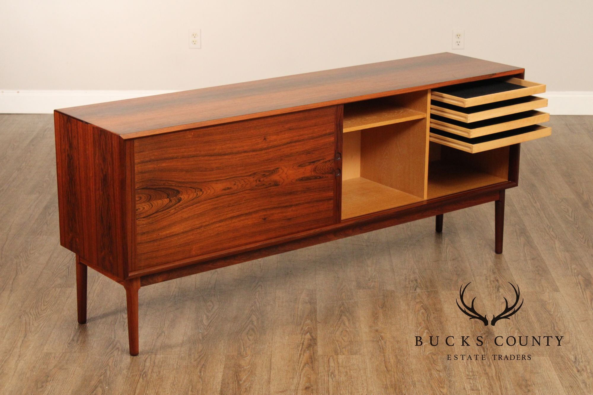 Danish Modern Mid Century Rosewood Sideboard Credenza