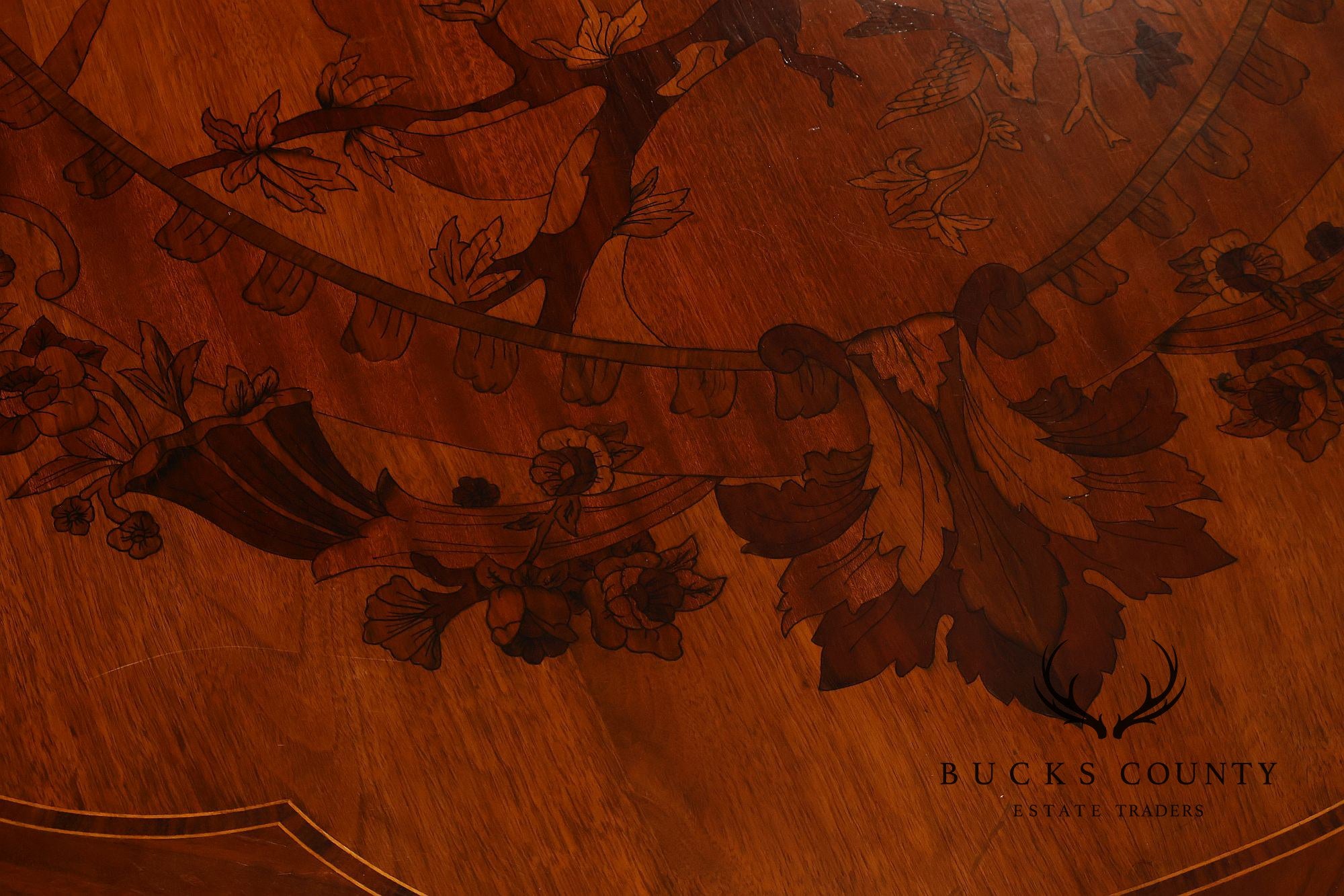 Custom Louis XVI Style Walnut Marquetry Dining Table