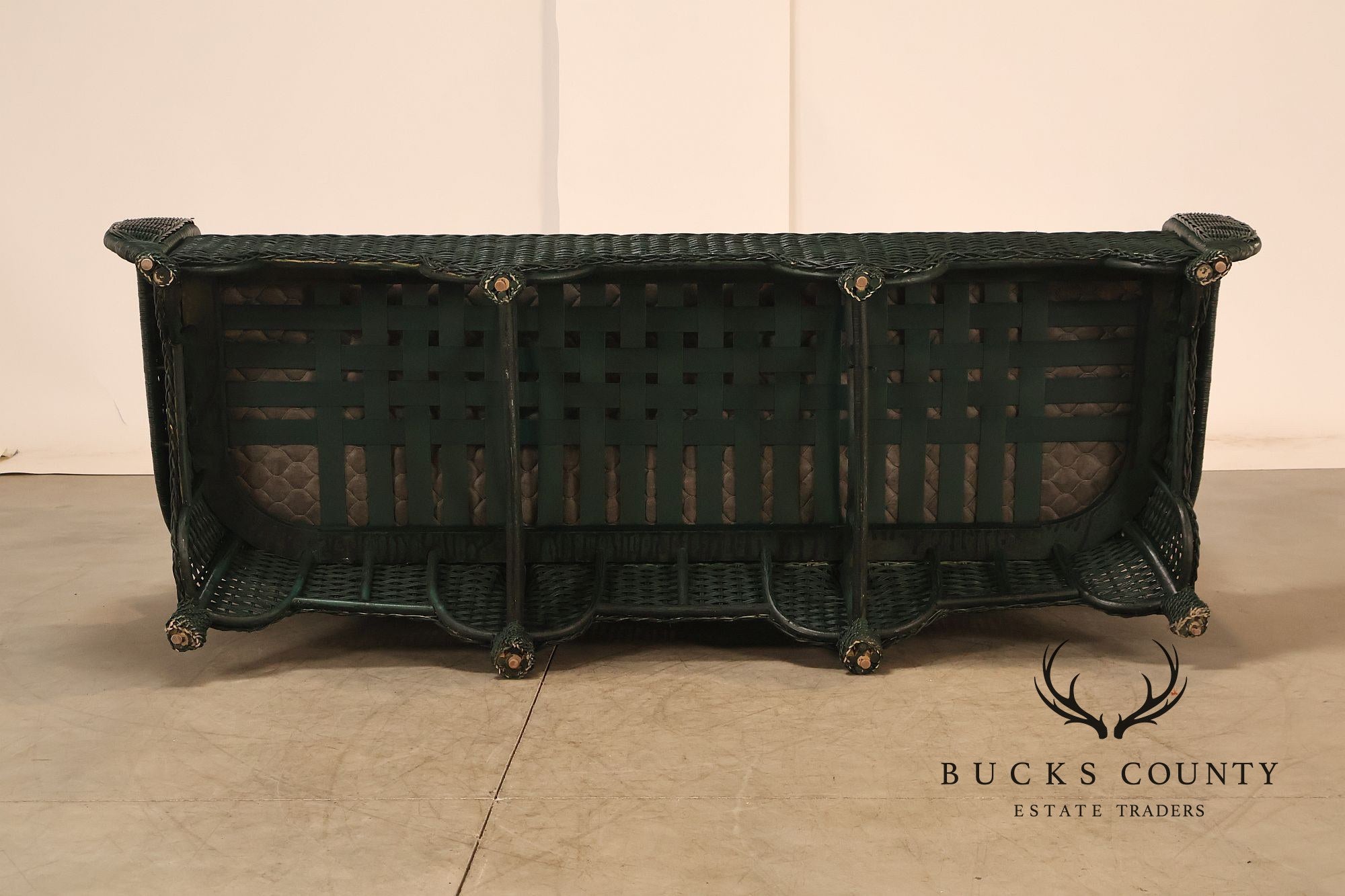 Henry Link Wicker Floral Upholstered Sofa