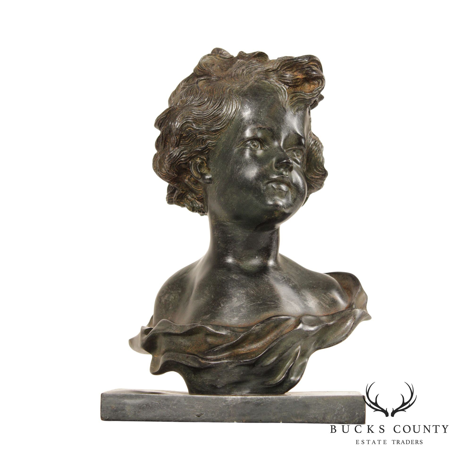 Vintage Classical Style Bronzed Bust Statue