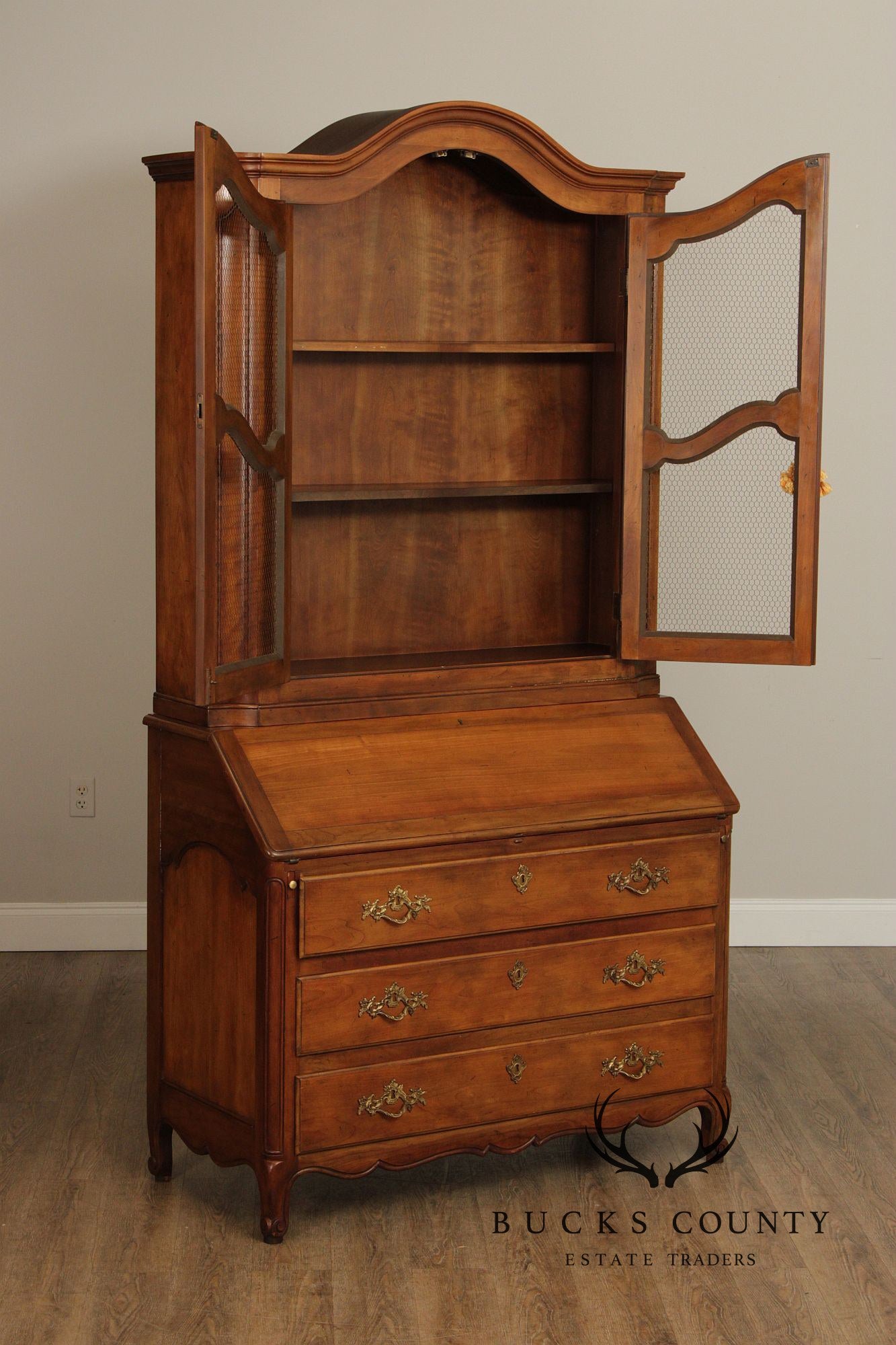 Baker Collector's Edition French Provincial Style Bookcase Top Secretary Desk