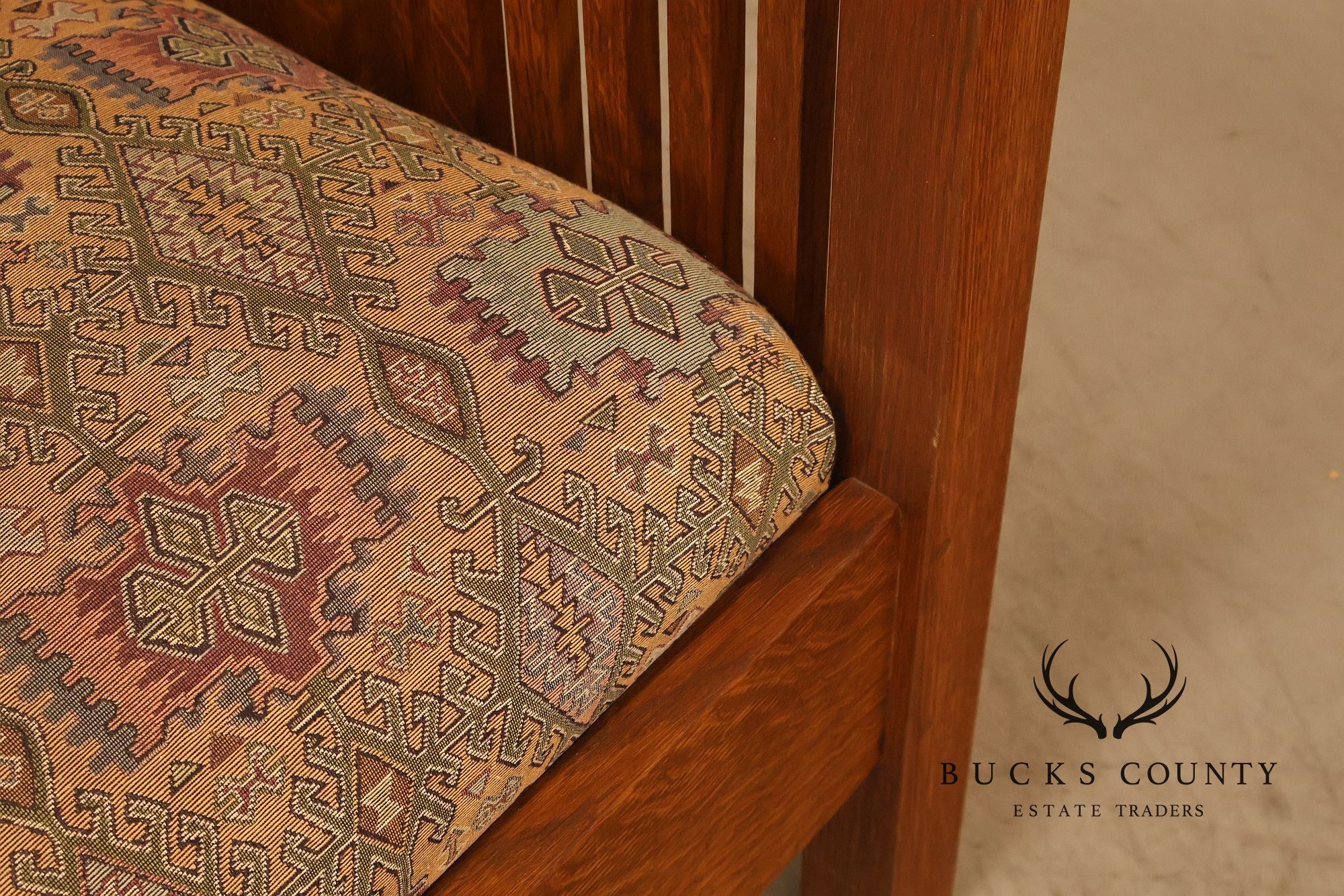 Stickley Mission Collection Oak Spindle Settle