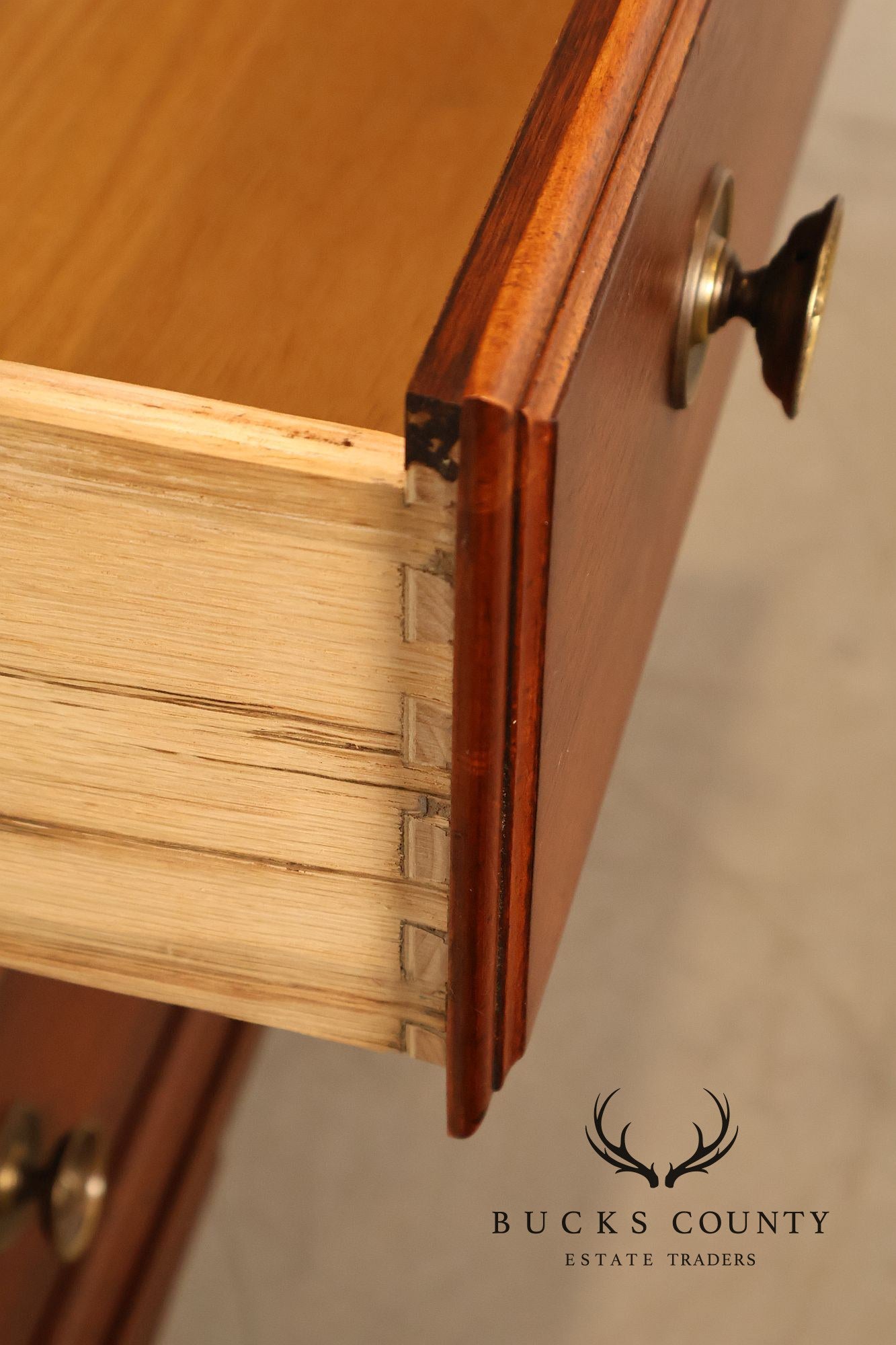 Stanley Furniture Regency Style Pair of Marble Top Mahogany Nightstands