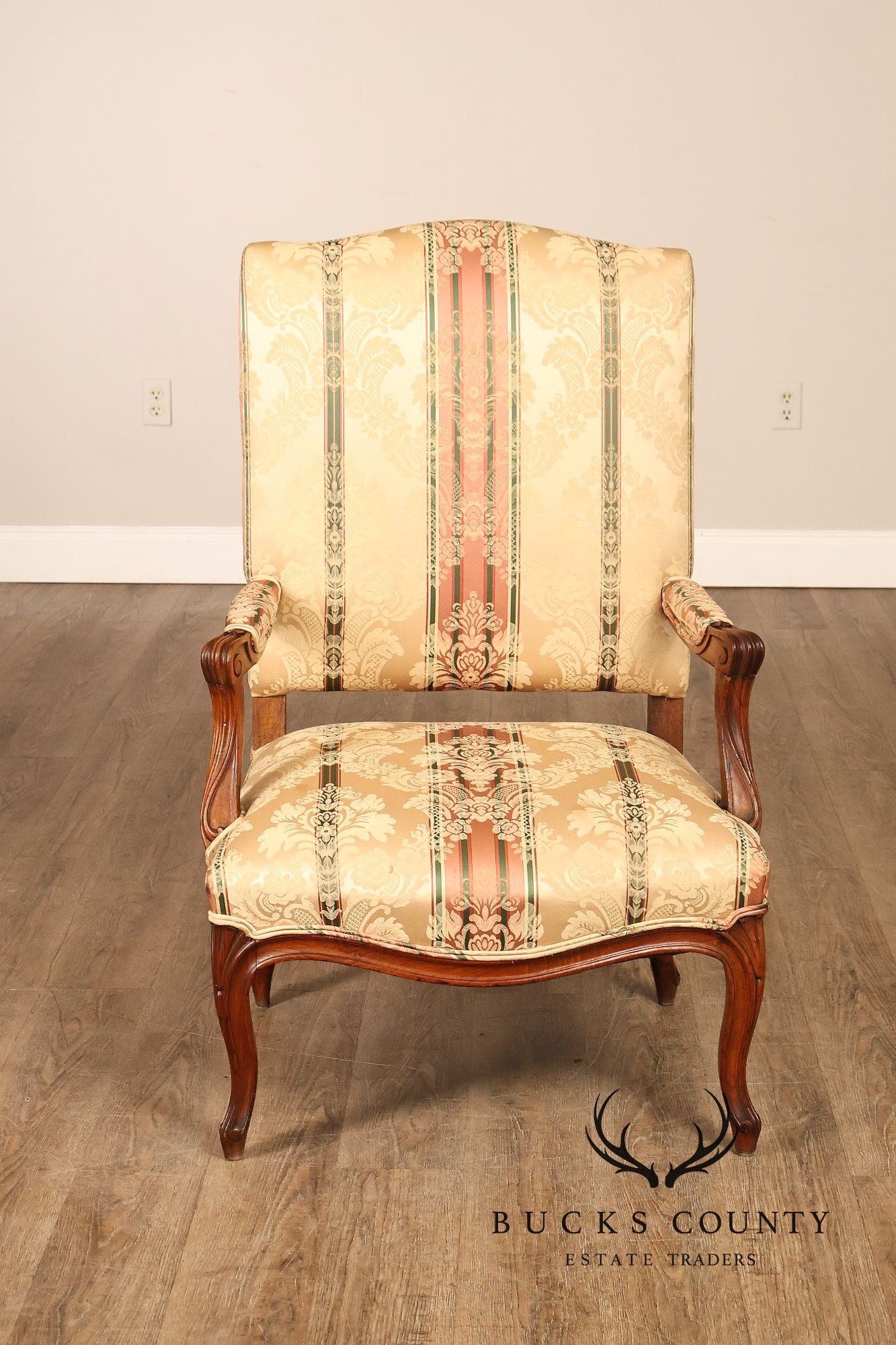 French Louis XV Style Upholstered Armchair